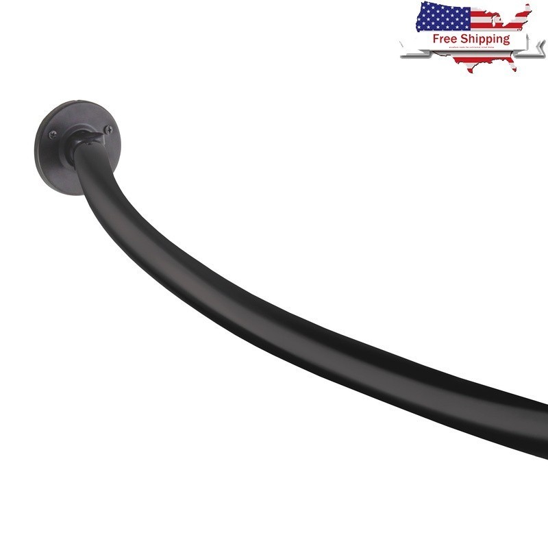 Rust-Proof Curved Rotating Shower Rod Adjustable Elbow Room 45-72 Inch New