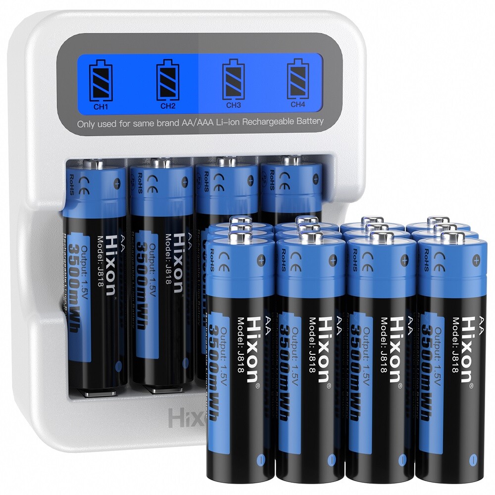 Hixon 1.5V AA Lithium Rechargeable Batteries 3500mWh AA Batteries for Blink Lot