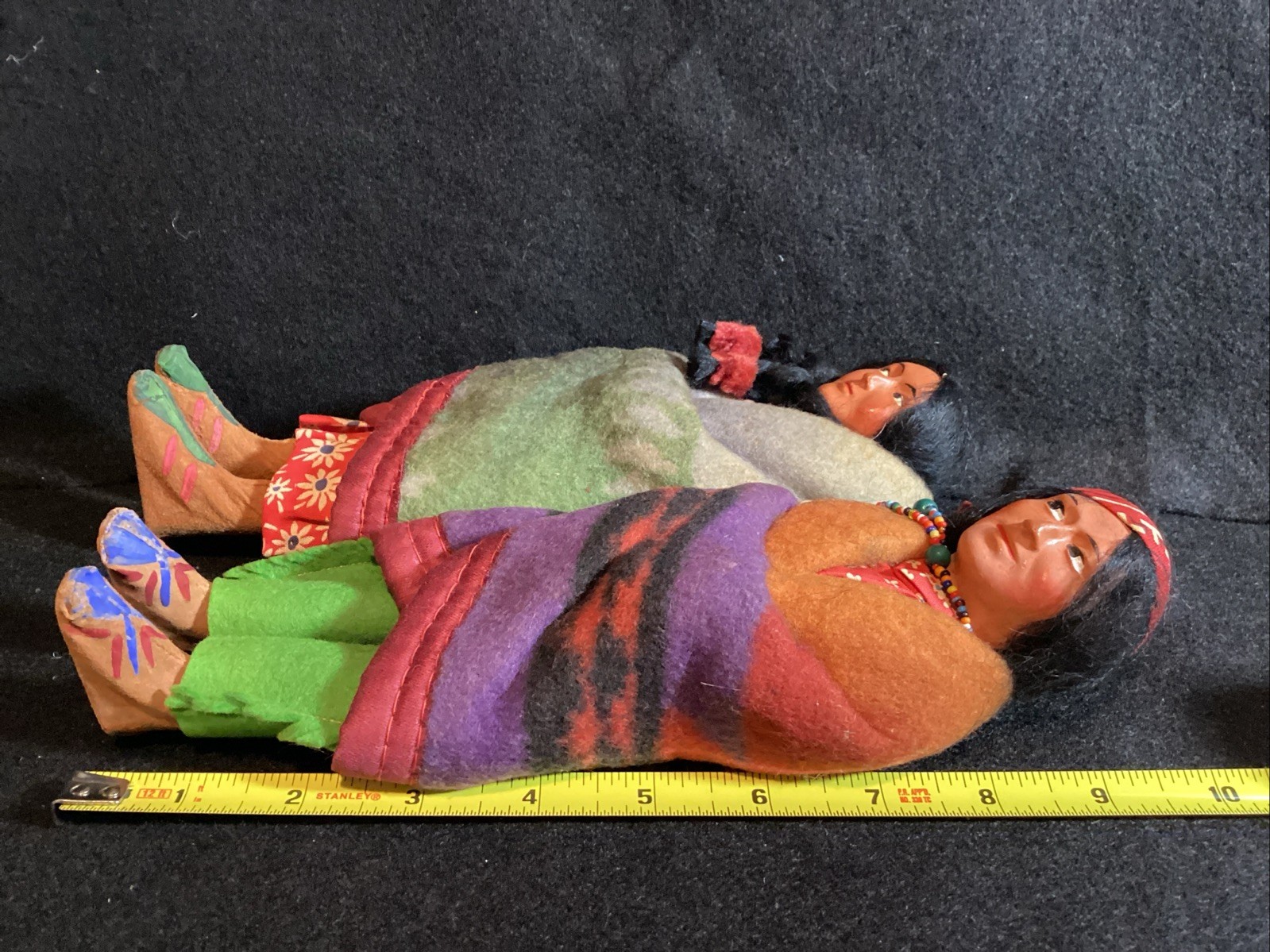 2 PCs. “Skookum Indian” ‘Bully Good’ Dolls, 9 1/2” Male, 9” Female, Orig. Tags
