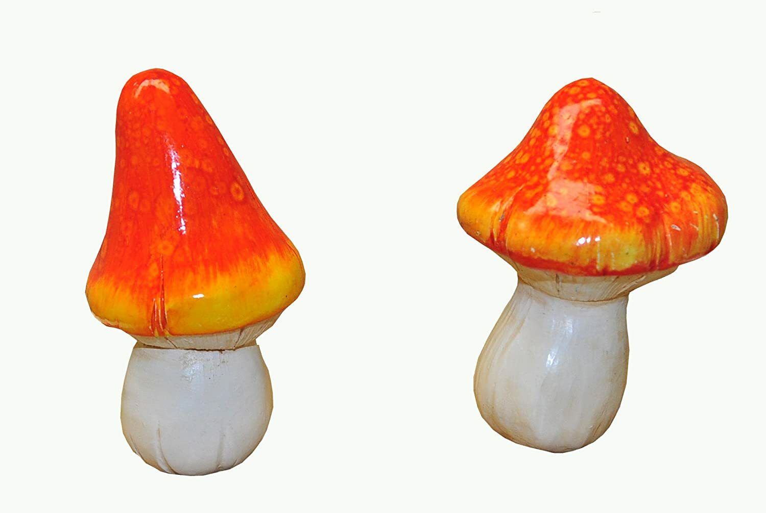 G & F 10042 MiniGardenn Fairy Garden Miniature Mushroom Statue (Set of 2)