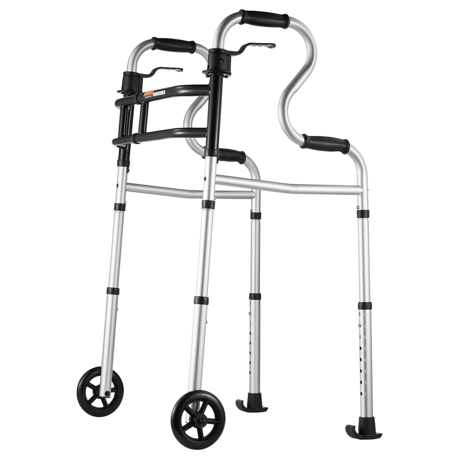 VEVOR Folding Walker Stand-Assist Folding Walkers with Adjustable Height & Width