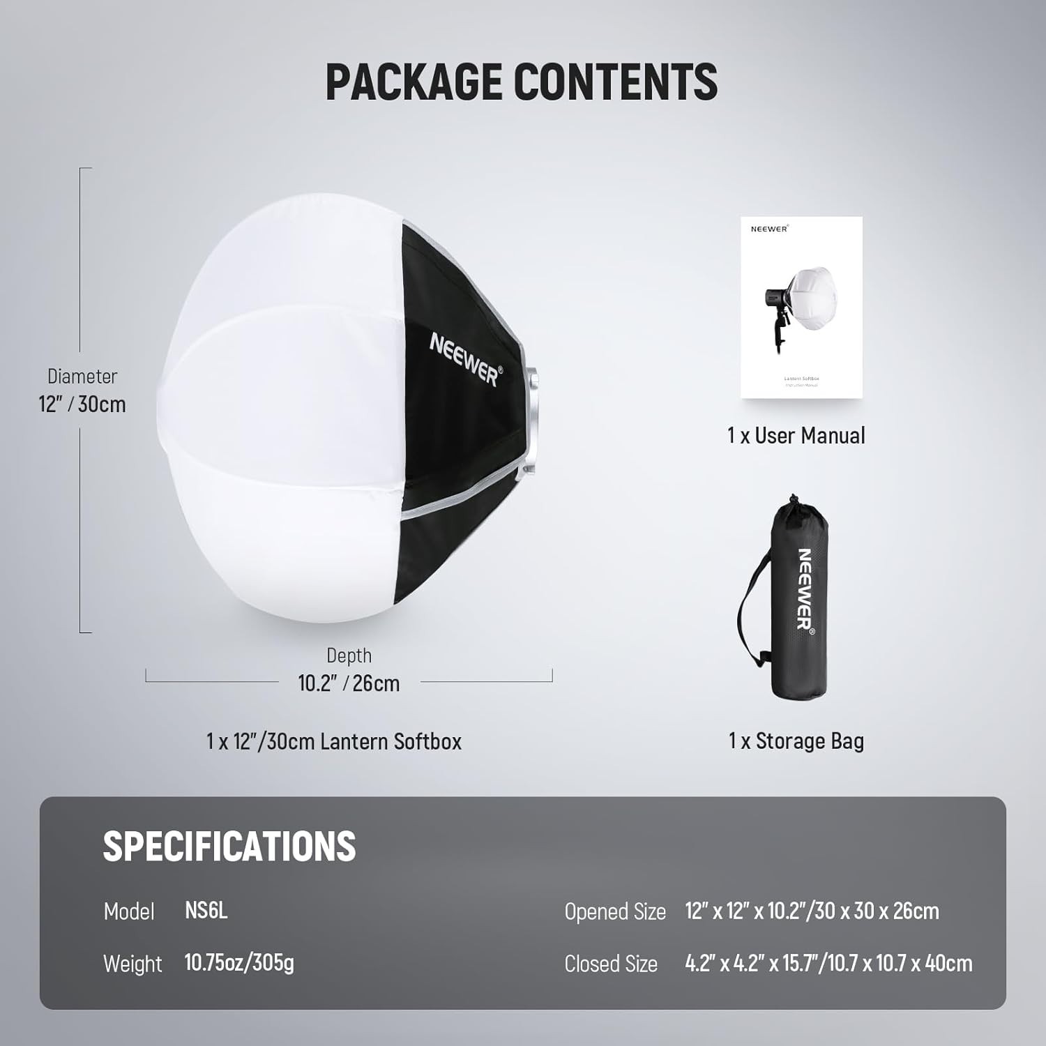 NEEWER 12"/30cm Lantern Softbox Light Diffuser Use for NEEWER Mount only