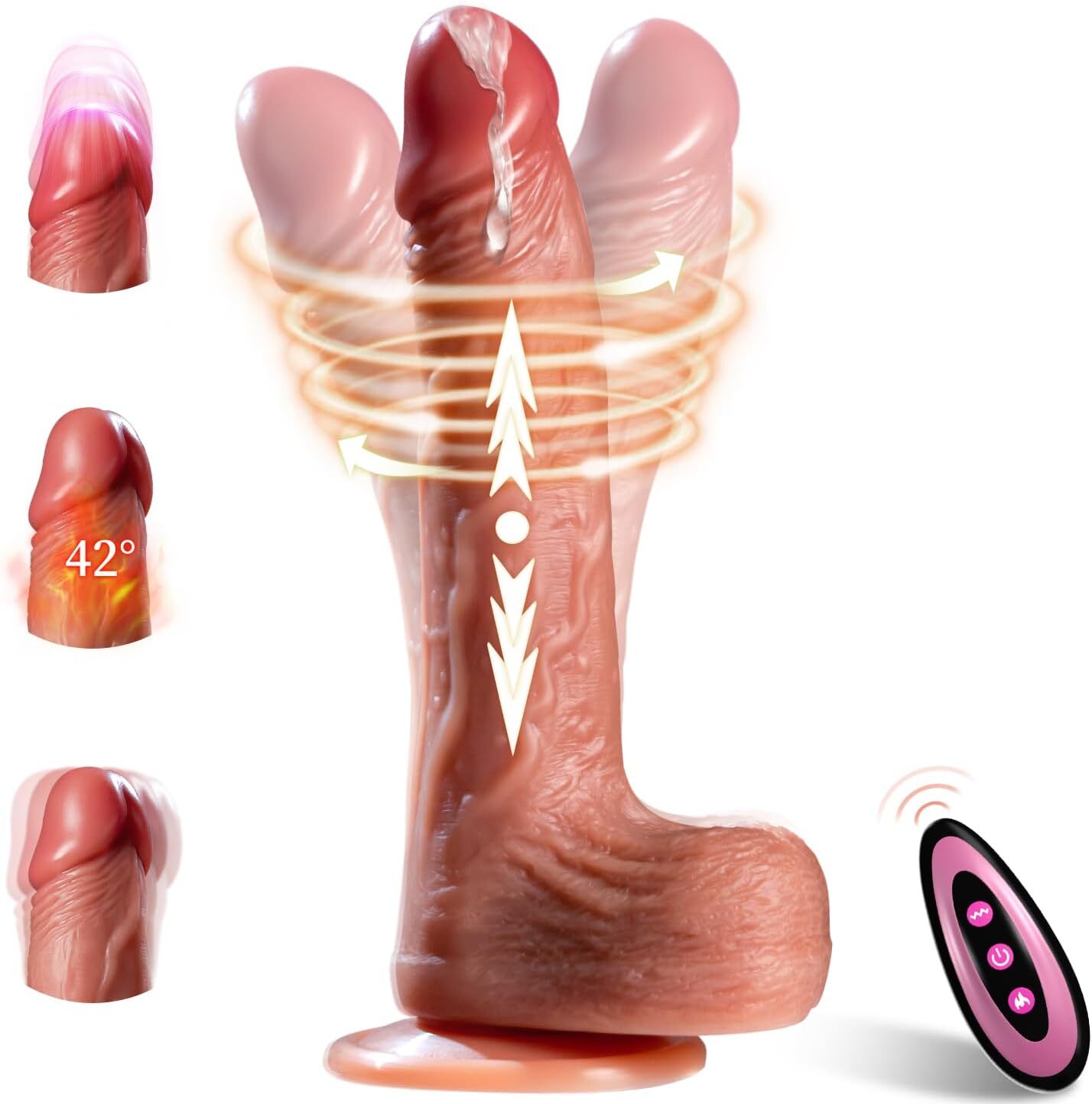 Telescopic Realistic Thrusting Dildo-Vibrator Sex-Toy for-Women-Remote Control