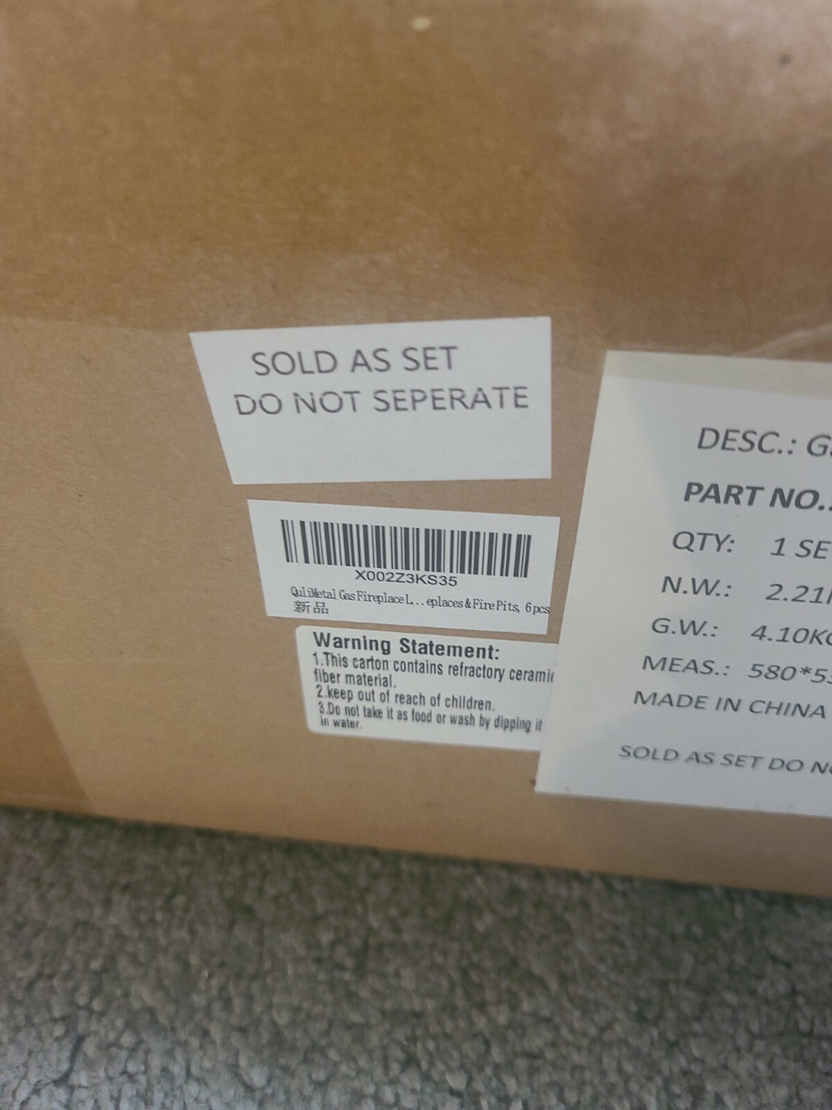 Cyber Monday Qulimetal Gas Fireplace Log Set of 6 for IndoororOutdoor Fireplaces