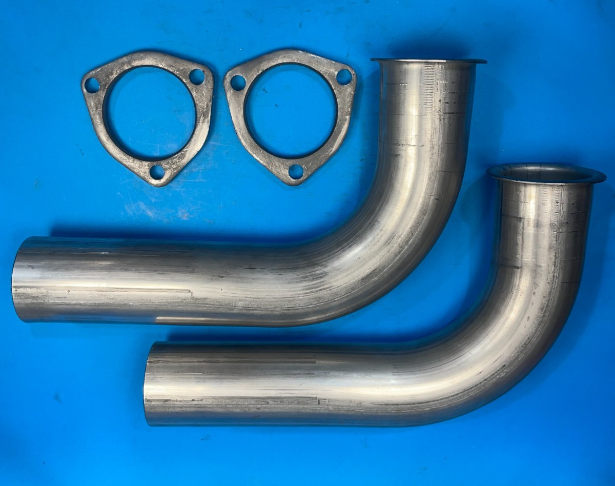 Shorty Exhaust Header Pipe Block Hugger 2.5" 14 Ga. for Chevy 265-400 SBC