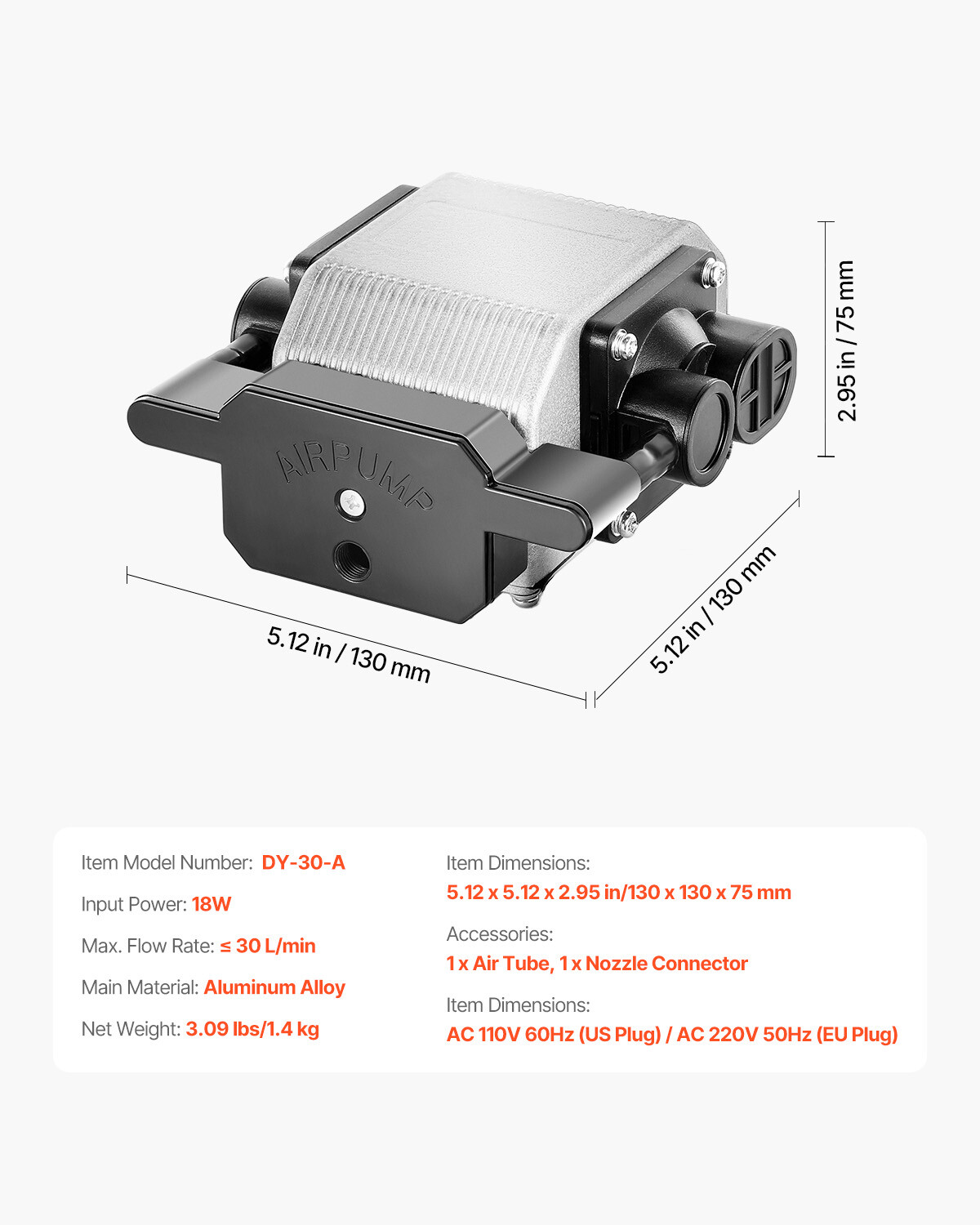 Air Assist Adjustable 30 L/min Airflow Air Pump Kit for Laser Engraver Cutter