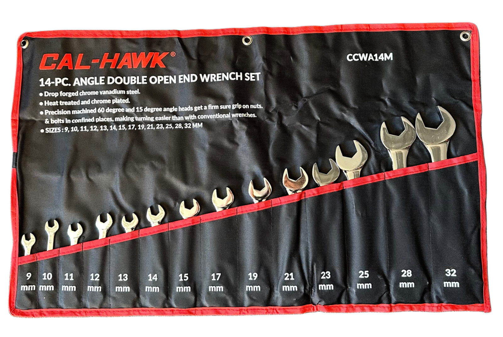 28-pc Combination Angle Double Open End Wrench Set SAE & METRIC