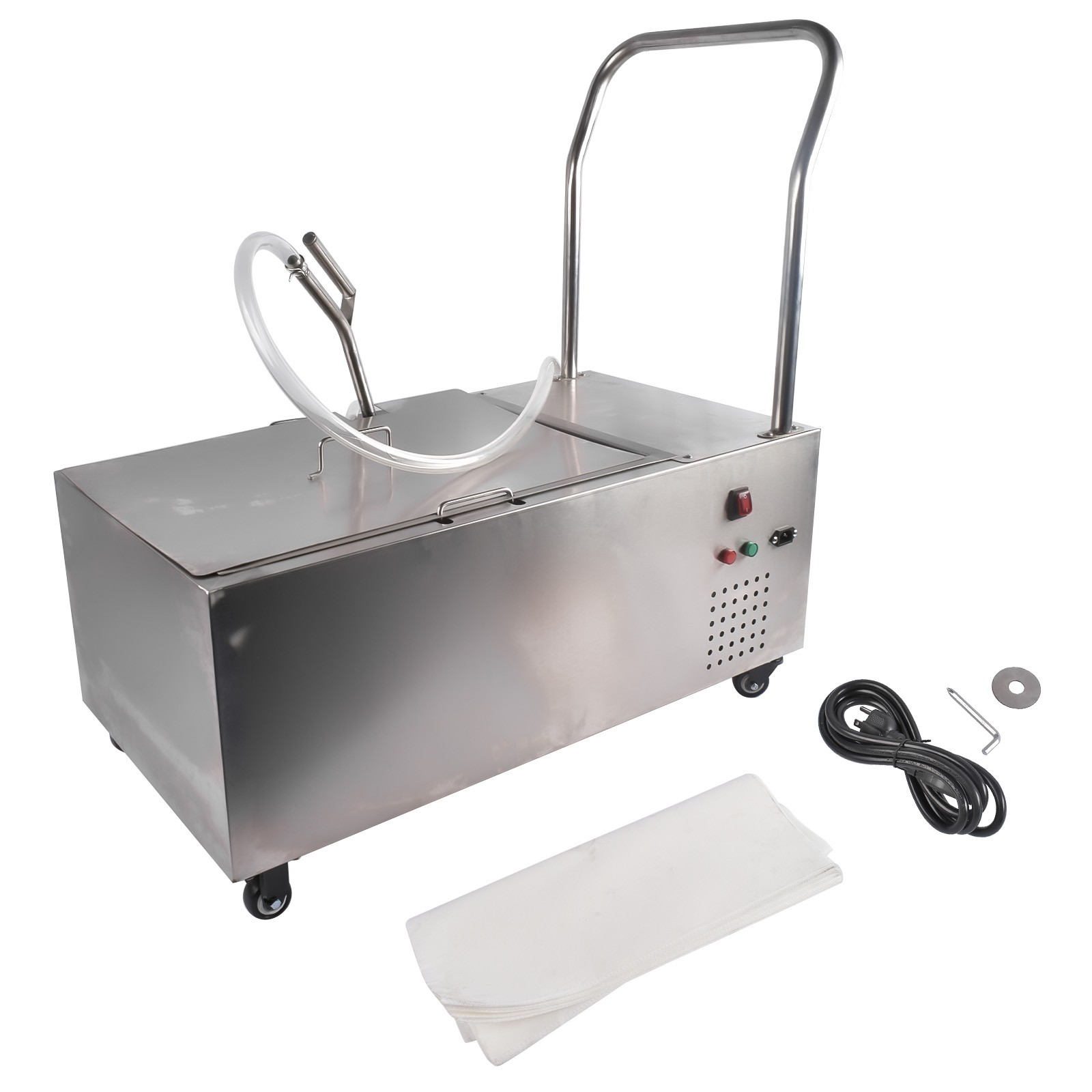 Commercial 55L Fryer Oil Filter - Mobile 304 Stainless Steel w/ Wheels & Pump