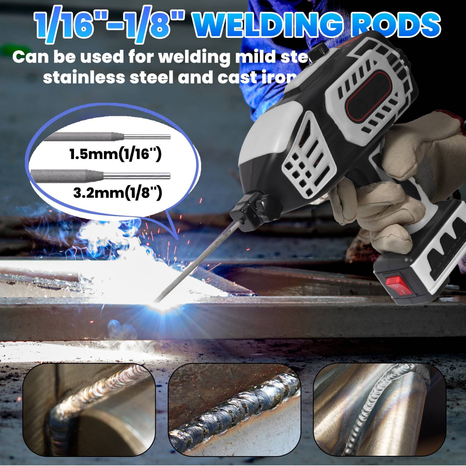 Portable 110V ARC Welder IGBT Inverter Welder Kit Handheld Stick Welding Machine