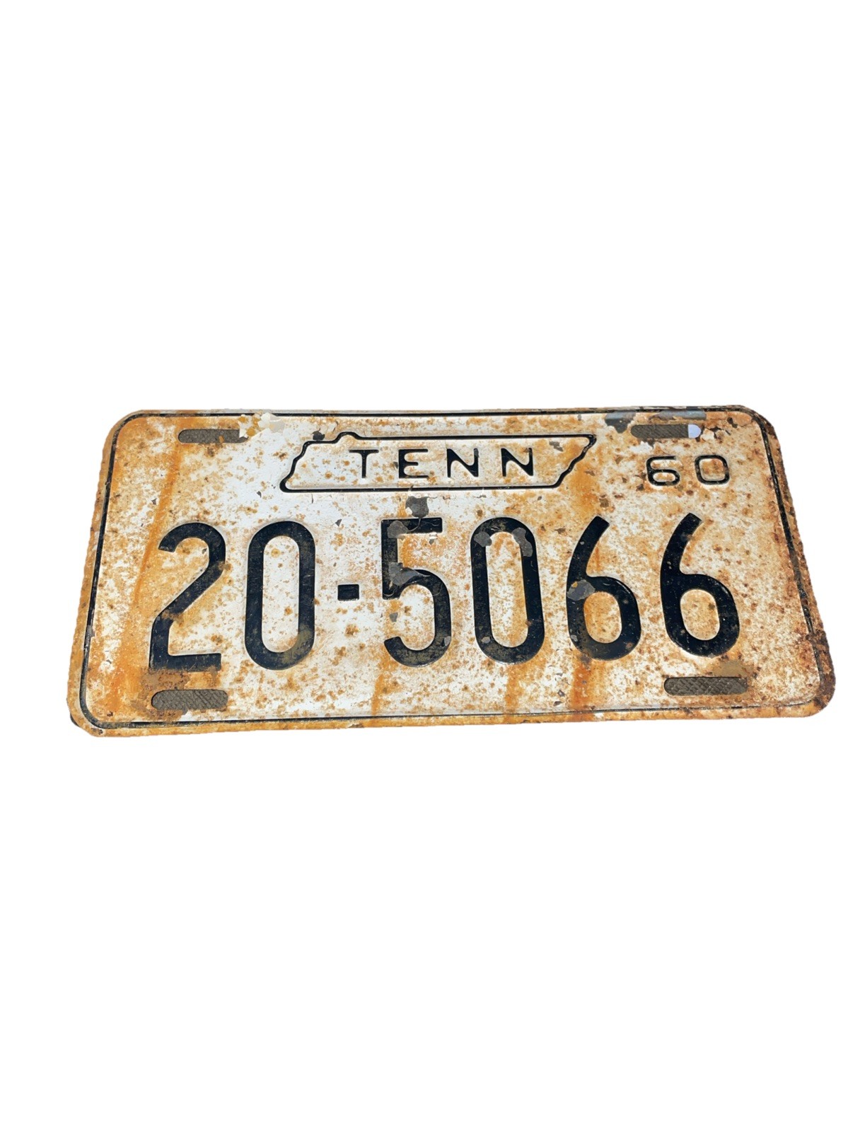 1960 Tennessee License Plate Vintage Rusty