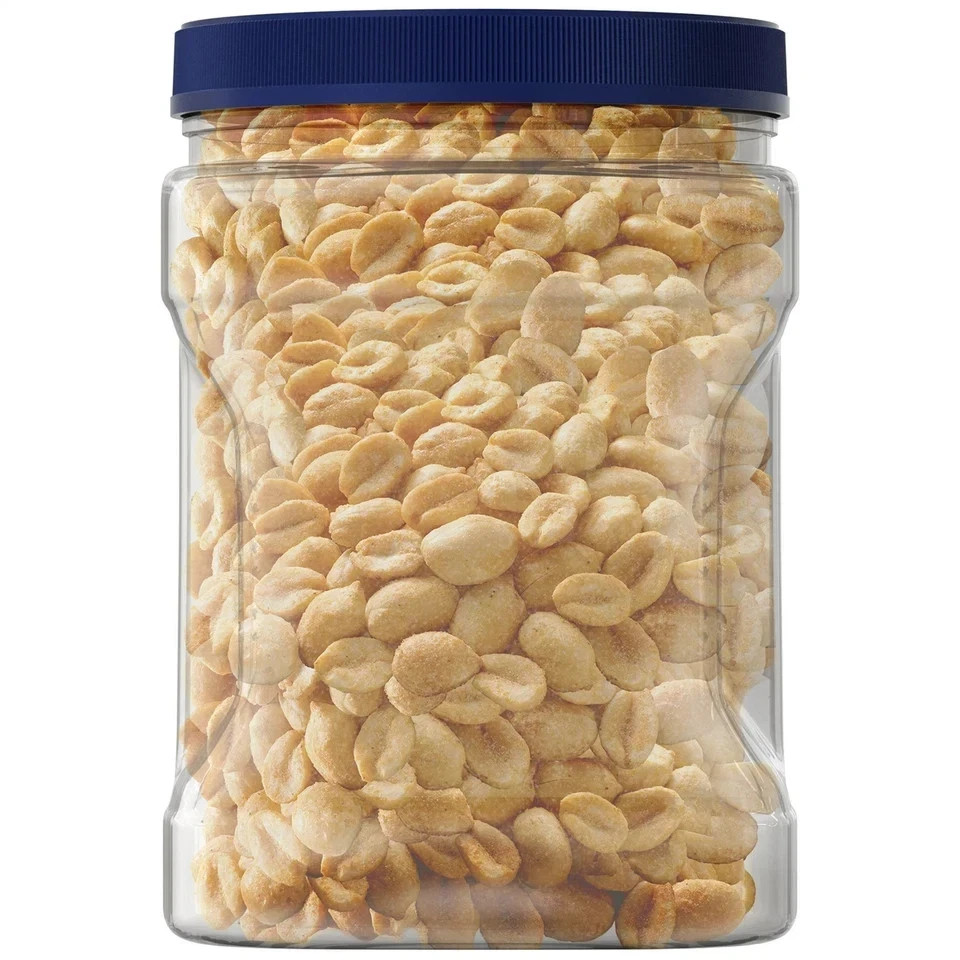 PLANTERS Lightly Salted Dry Roasted Peanuts, Party Snacks, Plant-Based Protein,