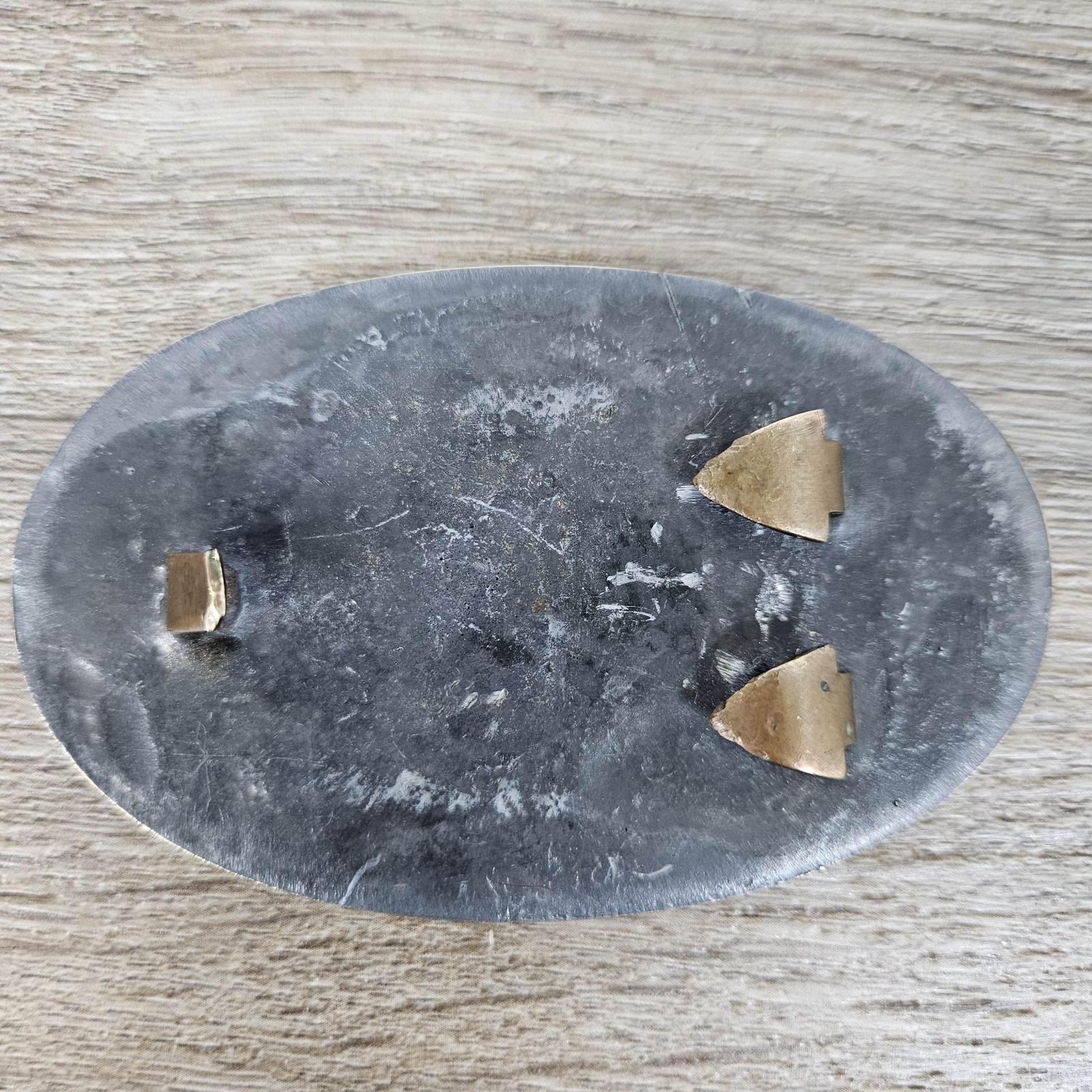 Vintage US Civil War Brass Lead Filled Back Arrow Hooks Belt Buckle Replica