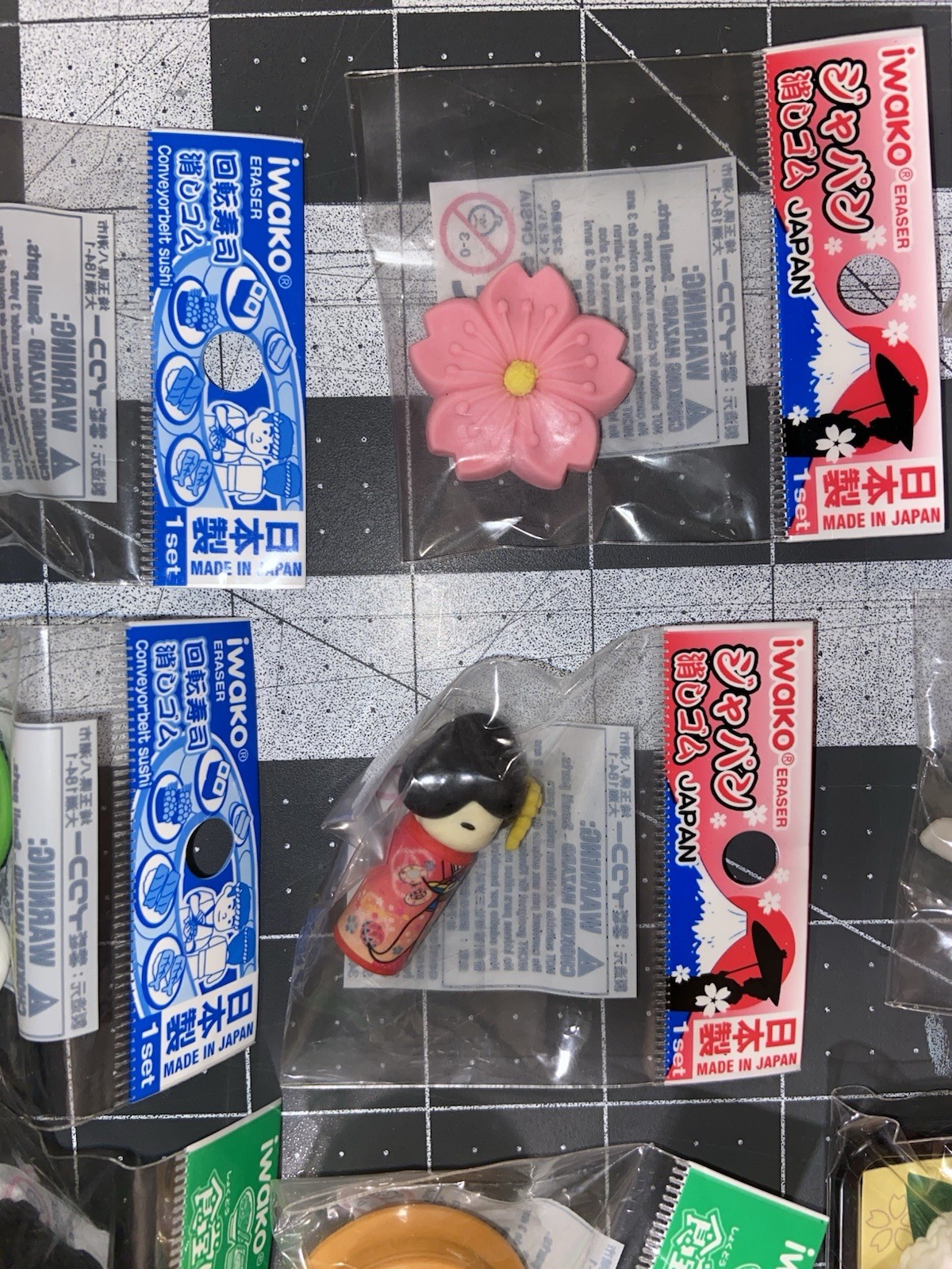 Iwako Japanese Erasers Lot with Sushi Sakura Bento Tea Cups