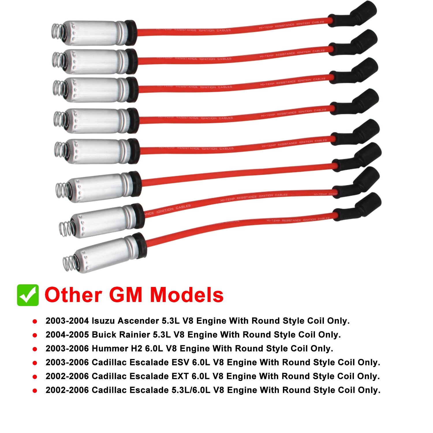 High Performance UF413 Ignition Coil+Spark Plug+Wire For Chevy GMC 5.3L 6.2L V8