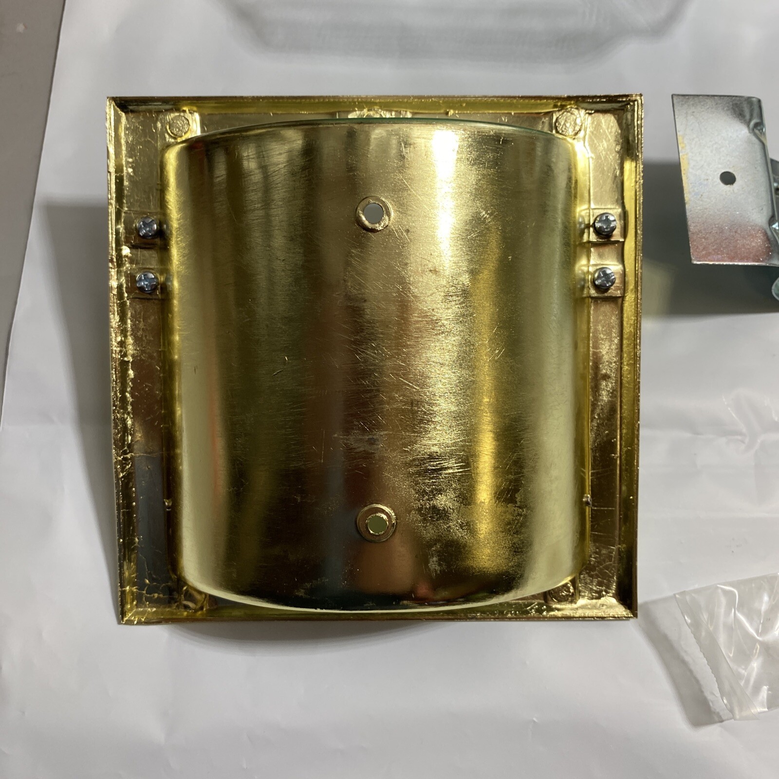 MINT CRAFT BRASS PLATED RECESSED SOAP HOLDER AND GRAB BAR