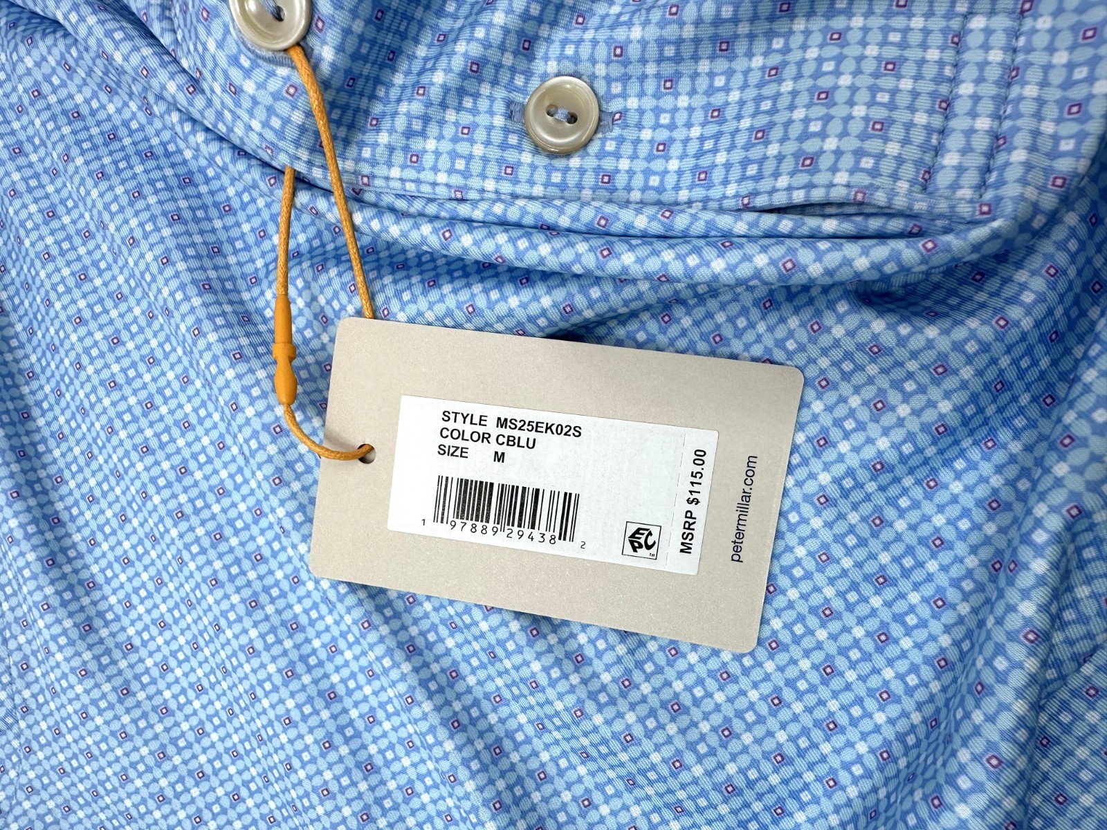 $115 Peter Millar Men's Alta Performance Jersey Polo-Classic Blue-Medium - New