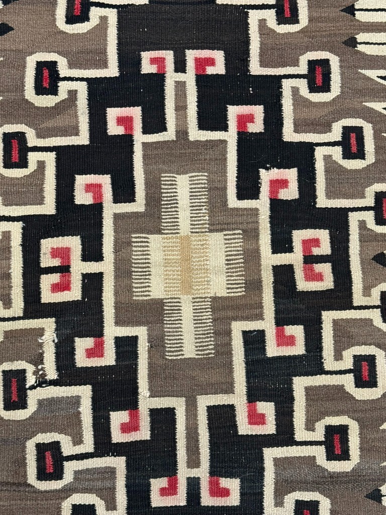 Navajo Crystal Rug ca. 1920 Size 74" L x 47" W Hand Woven Ranch Rug