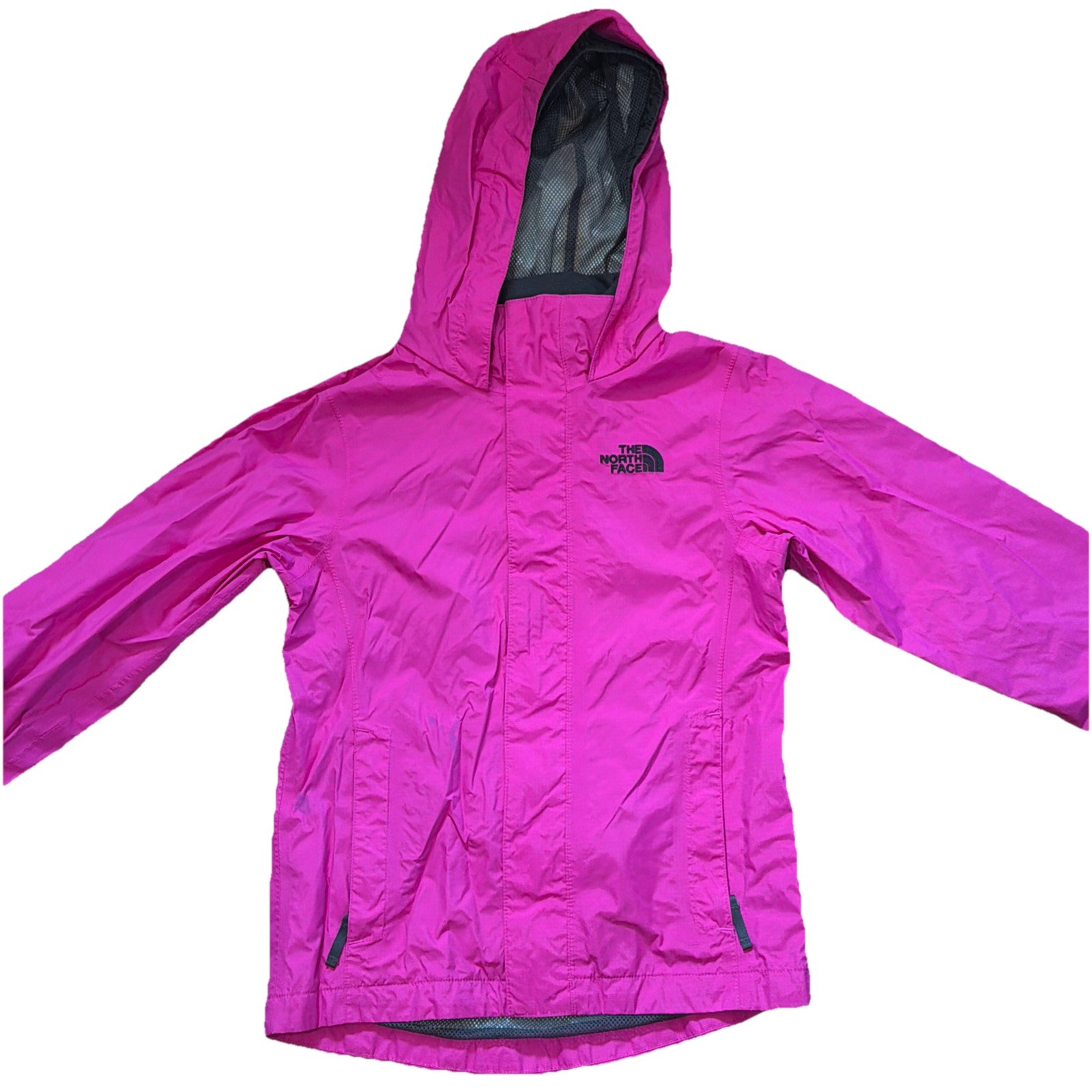 The North Face Rain Jacket Girls Small 7/8 Hyvent Pink Waterproof Hooded