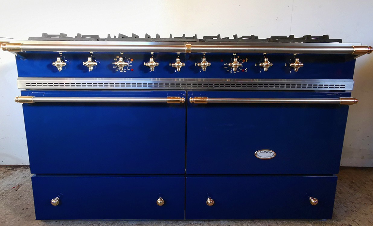 Lacanche Sully Range 55 5/16” in Blue & Brass 140cm
