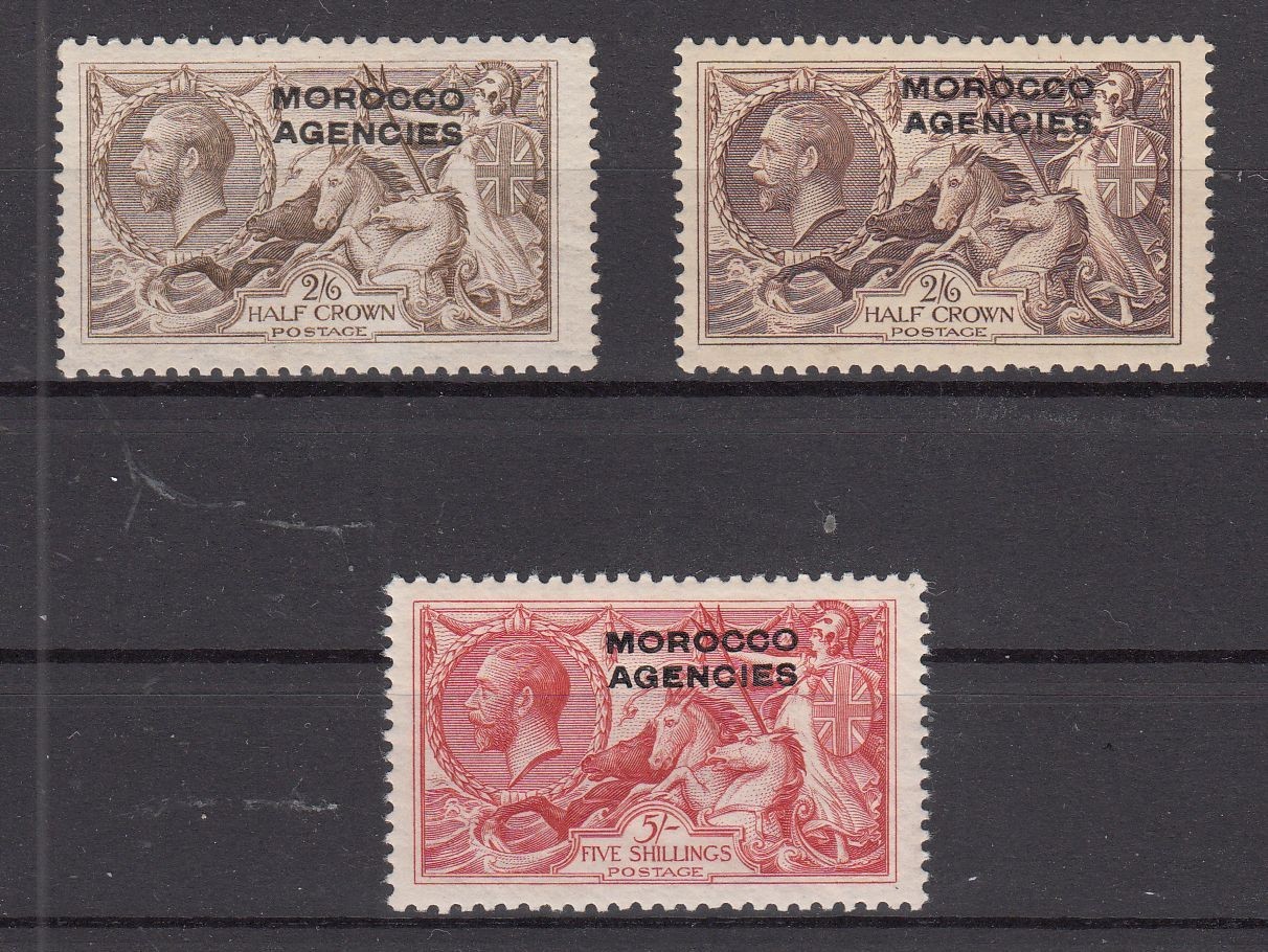 SN26436/ MOROCCO BRITISH OFFICE – SEAHORSE – SG # 50 – 53 / 54 MINT MH - HIGH CV