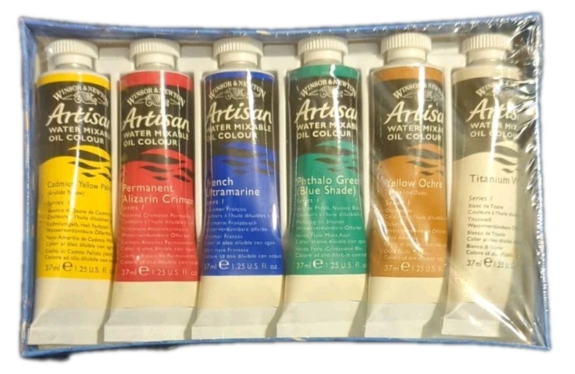 Winsor & Newton Artisan Water Mixable Oil Beginners Set 6 x 1.25 fl oz. - READ