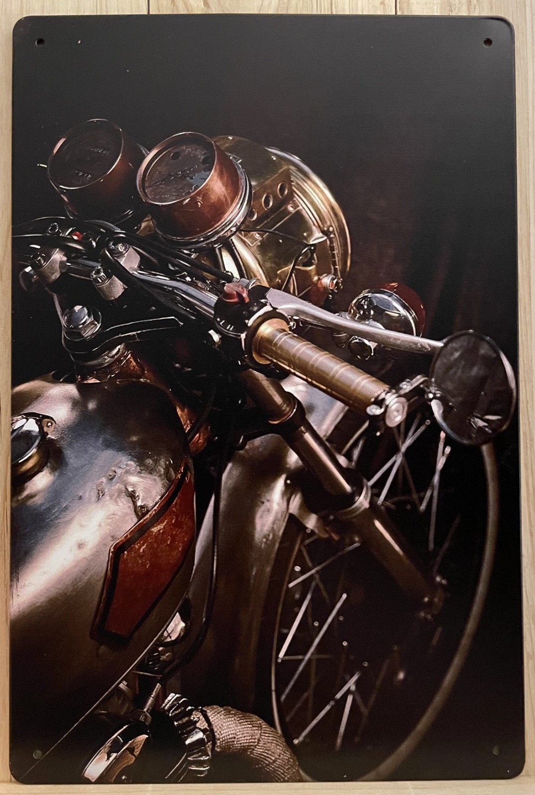 Motorcycle Metal Wall Sign 12" x 8"