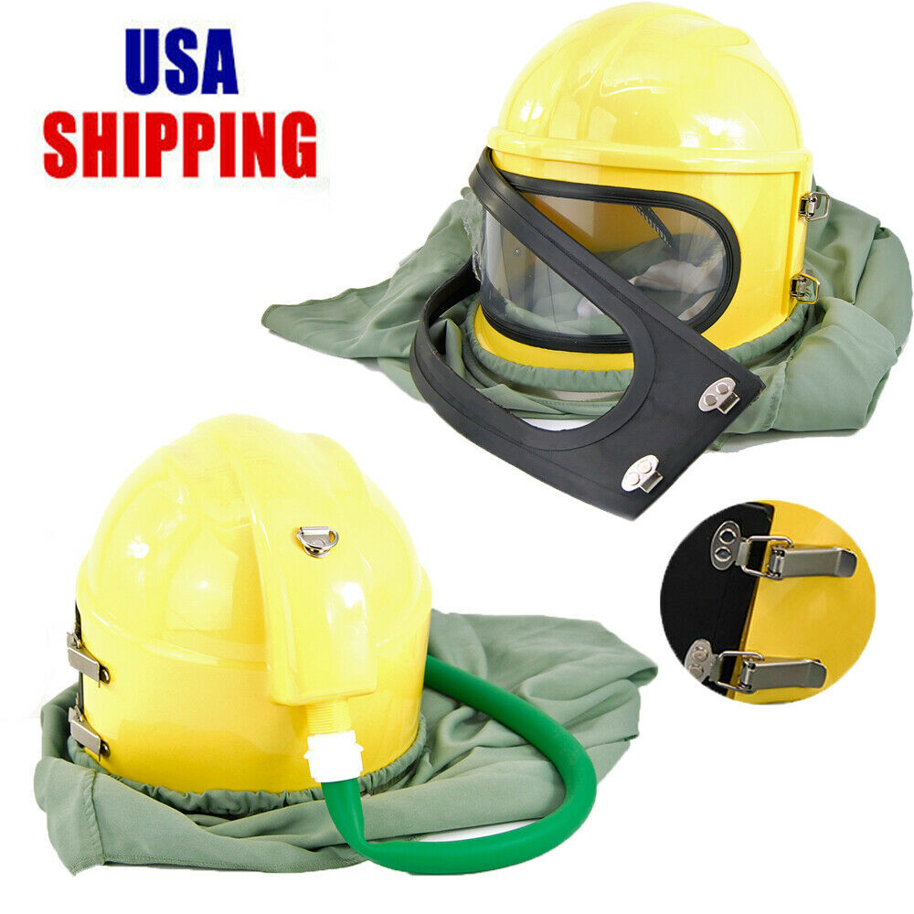 Safety Sandblast Helmet Sandblaster Sandblasting Hood Protector Gear+25PCS Lens