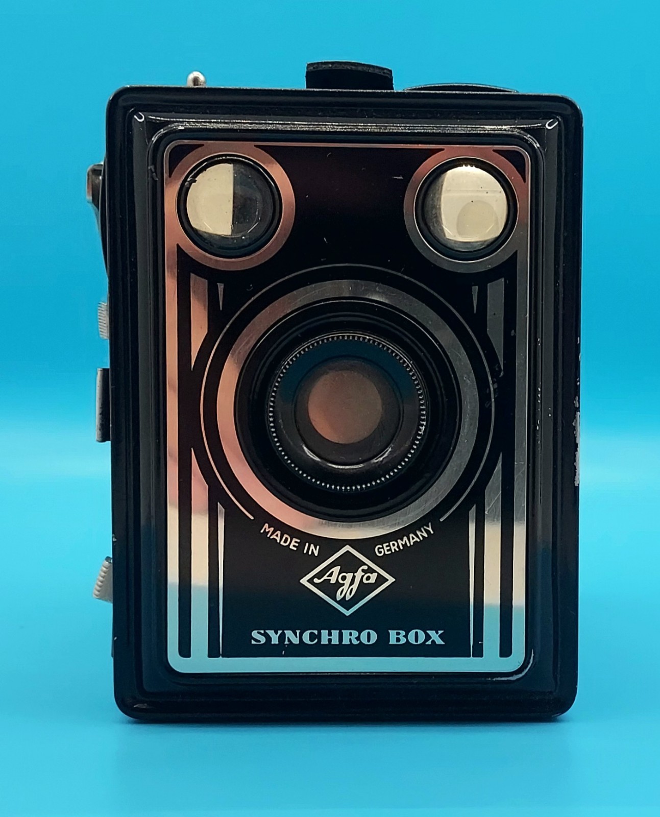 Agfa Synchro Box Camera, Germany 1950s, Art Deco, 120 Rollfilm 6x9 Untested