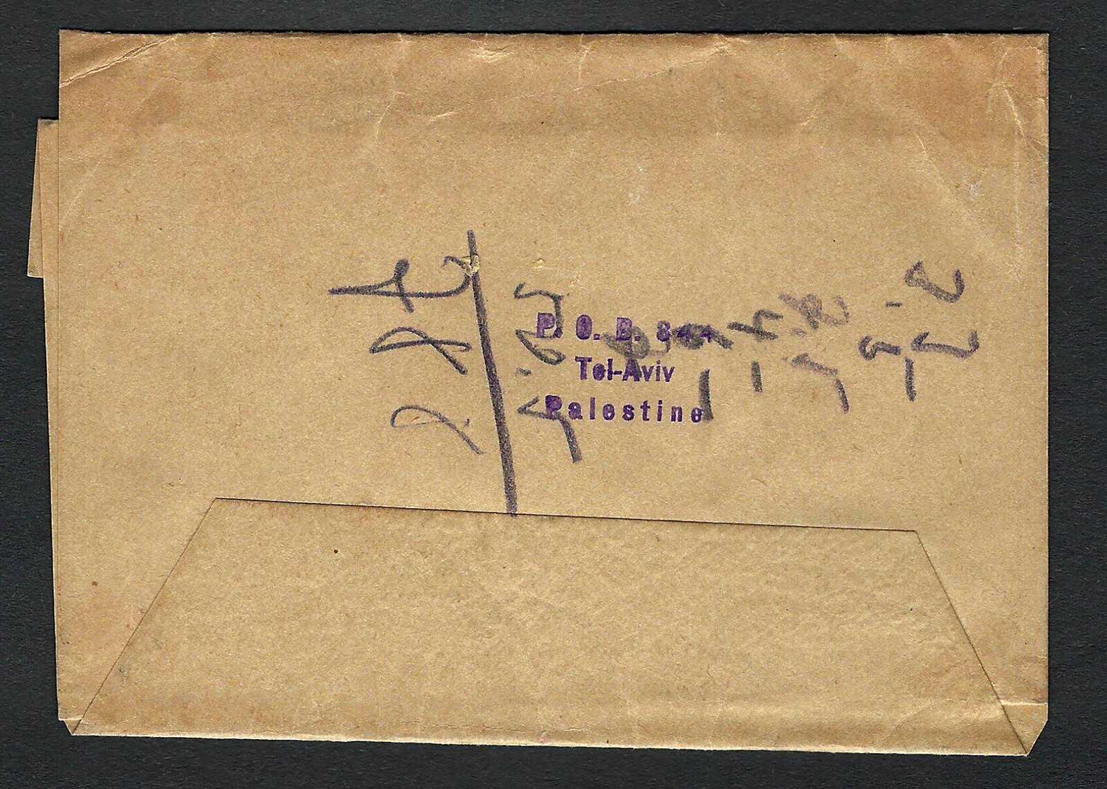 Palestine Postal History Cover Tel-Aviv Printed Papers Envelope 1934