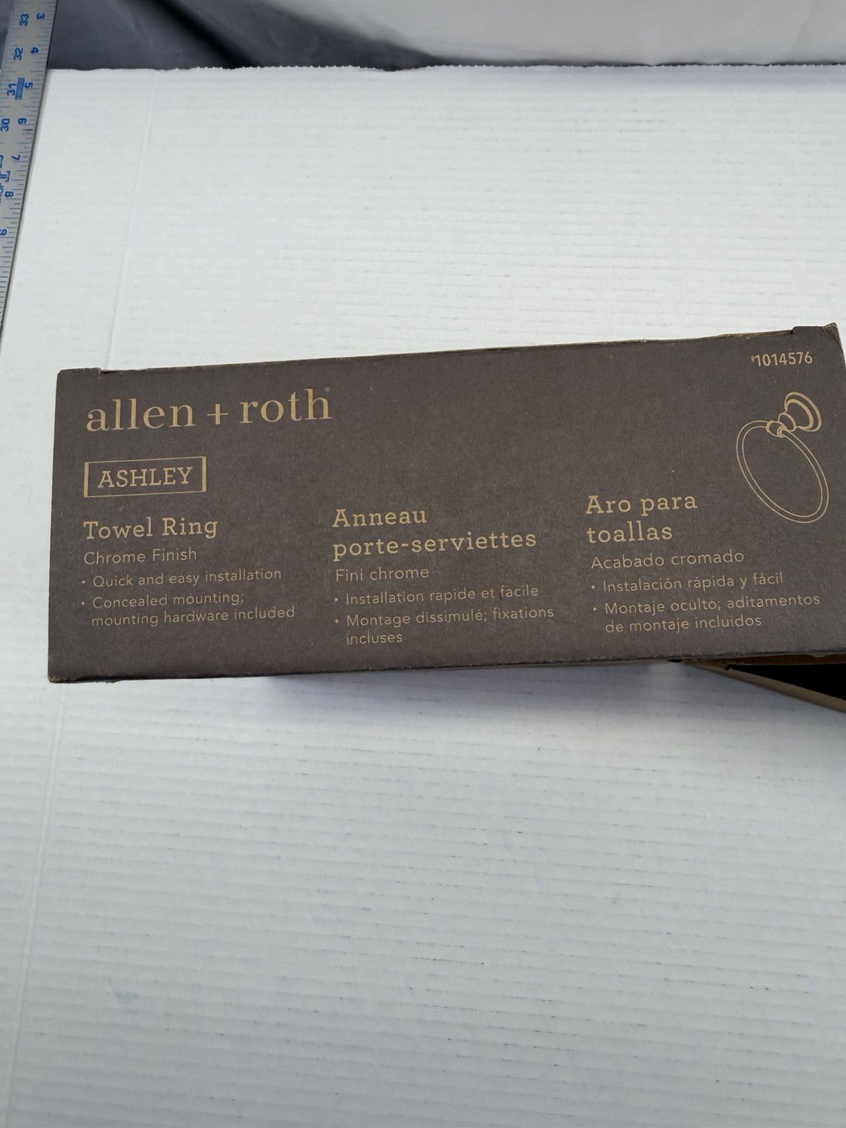 Set of 2 allen + roth Ashley Towel Ring - Chrome Finish - New Sealed in box