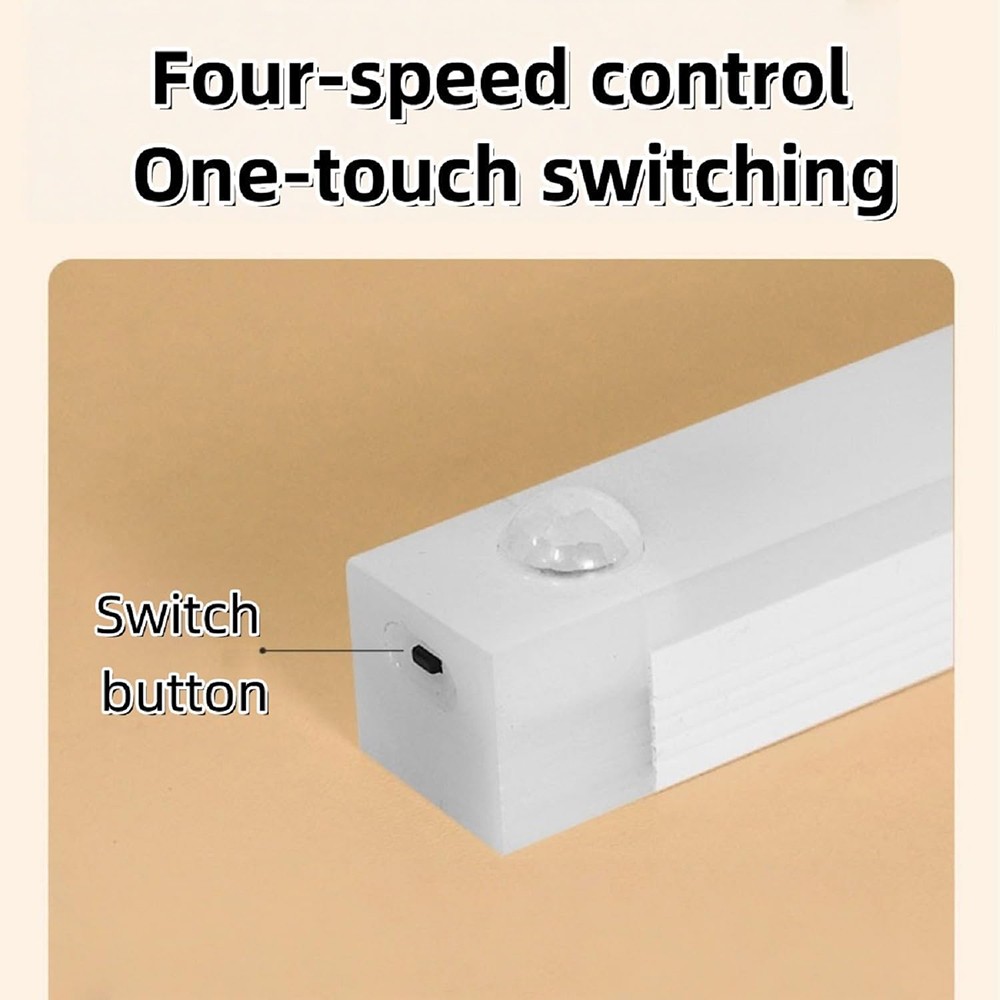 4-Pack LED Under Cabinet Lights, Rechargeable Motion Sensor, 3 Color Dimmable