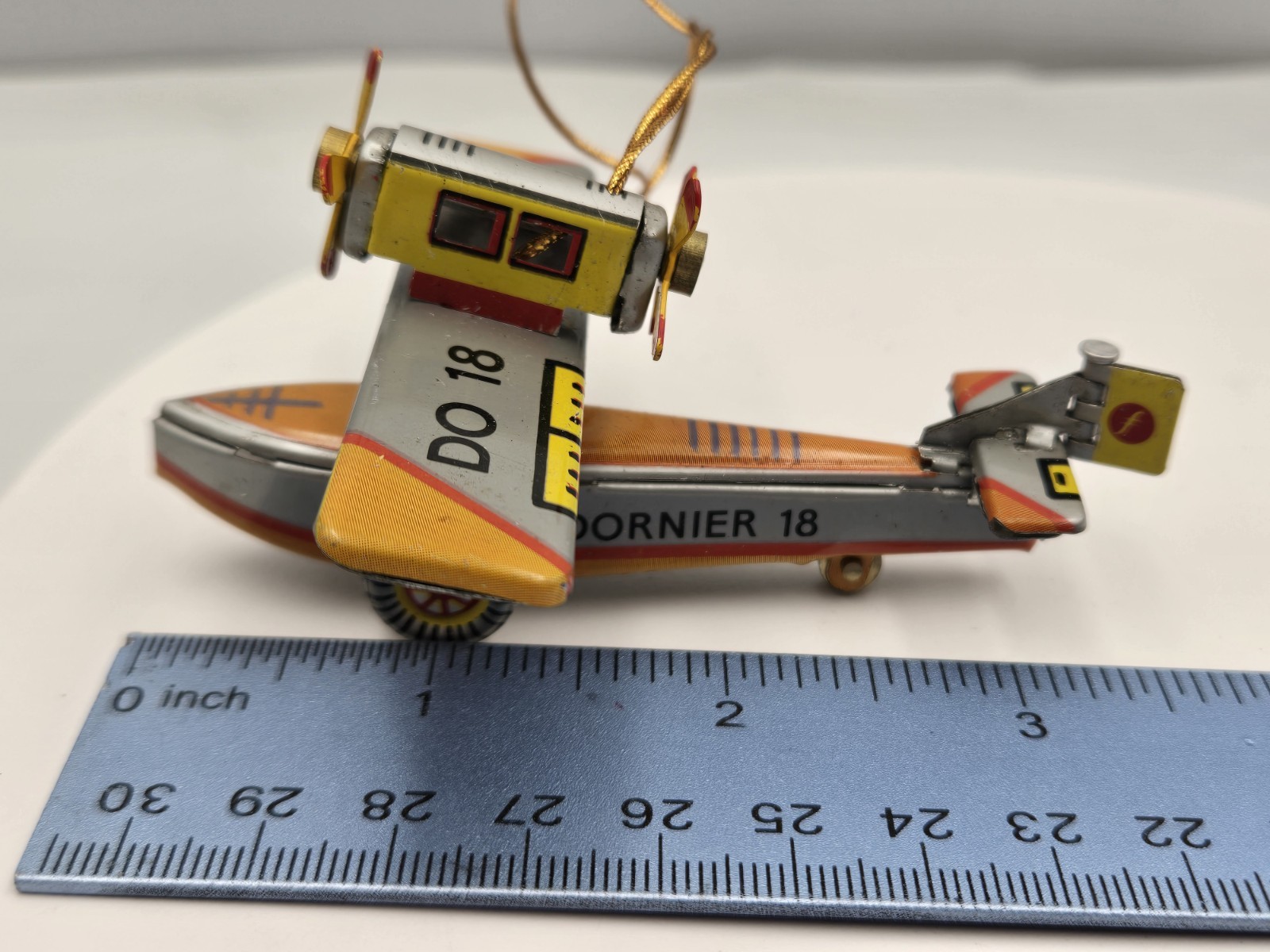 Schylling Biplane Tin Toy Ornament Collector Series 1995