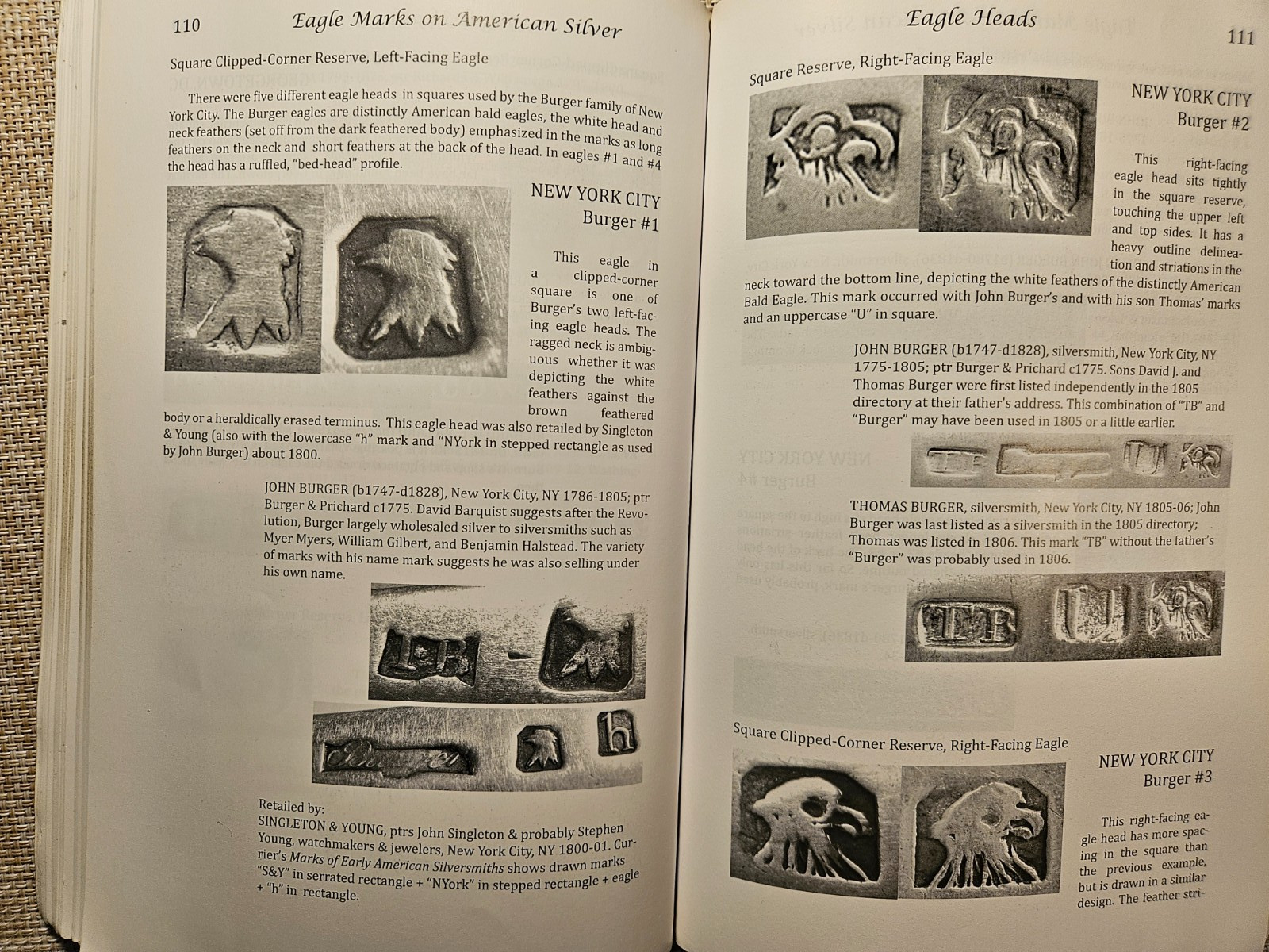 EXCELLENT COIN SILVER BOOK " Eagle Marks on American Silver" 500 enlarged photos