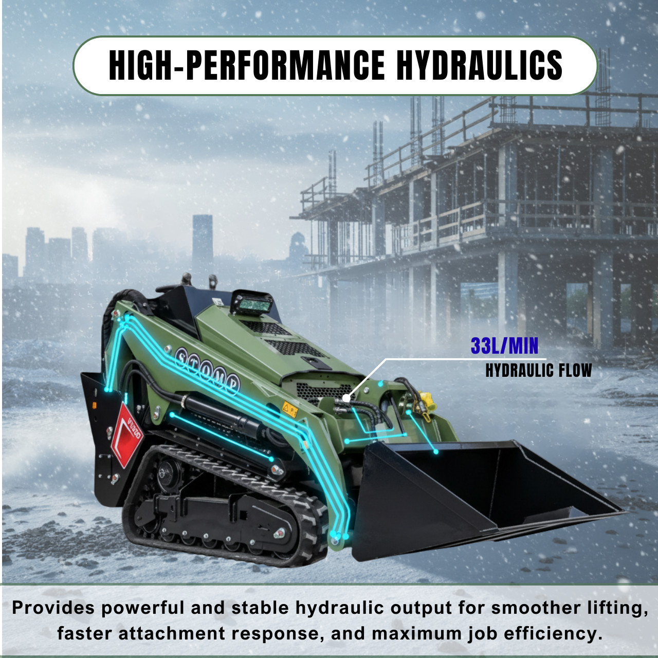 TYPHON Stomp V1000 Kubota D1105 Diesel 24.4hp Skid Steer Hydraulics Full Control