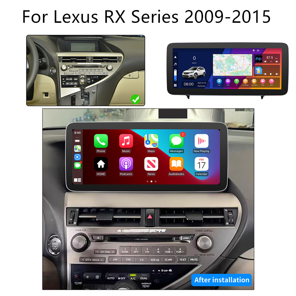 12.3" For 09-15 Lexus RX350 RX450h Carplay 4+64GB Stereo Radio GPS Nav Head Unit