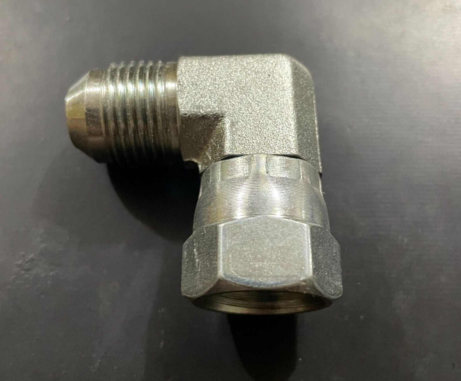 6500-04-04 1/4" Male JIC X 1/4" Female JIC 90 DEGREE ELBOW FITTING