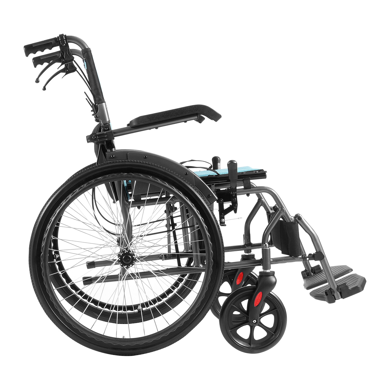 VEVOR Wheelchair Aluminum Alloy Ultra-Lightweight 18-In Wide Seat 250lbs
