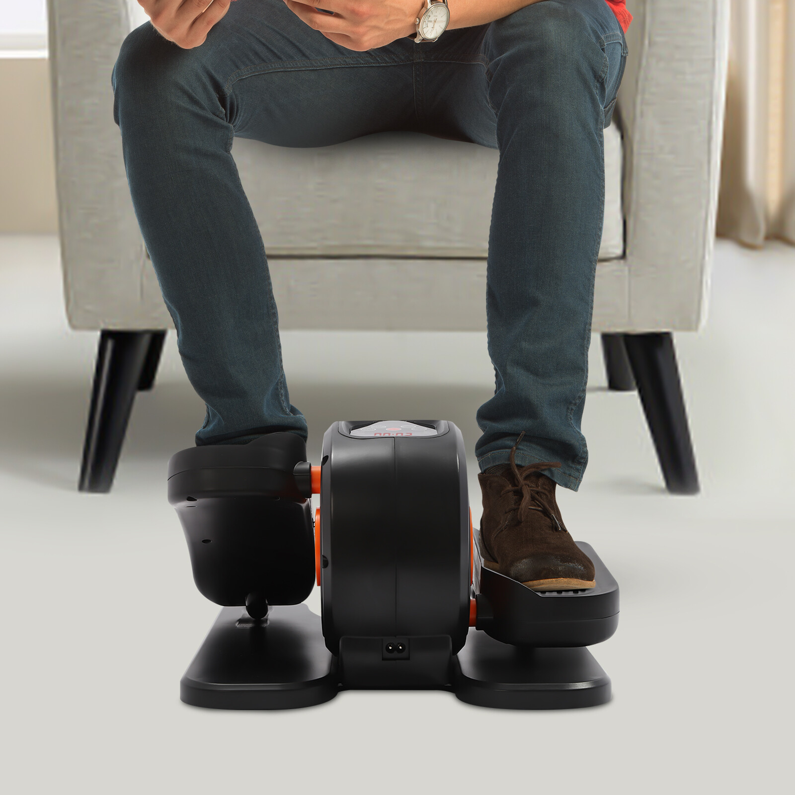 Under Desk Elliptical Machine Home Electric Seated Leg Pedal Exerciser w/ Remote