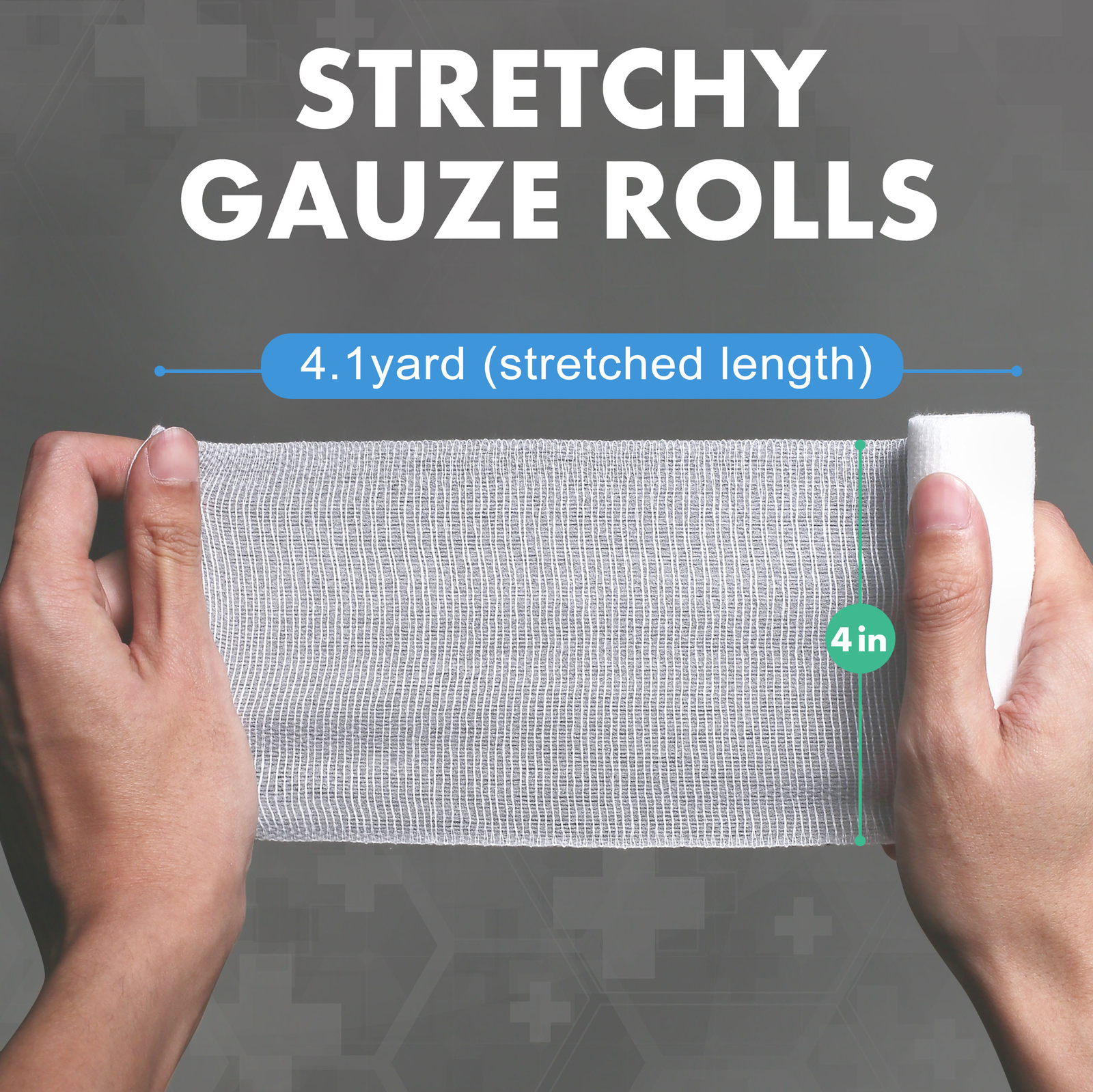24 Pack Gauze Rolls 4" x 4.1 Yards Individually Wrapped First Aid Bandages