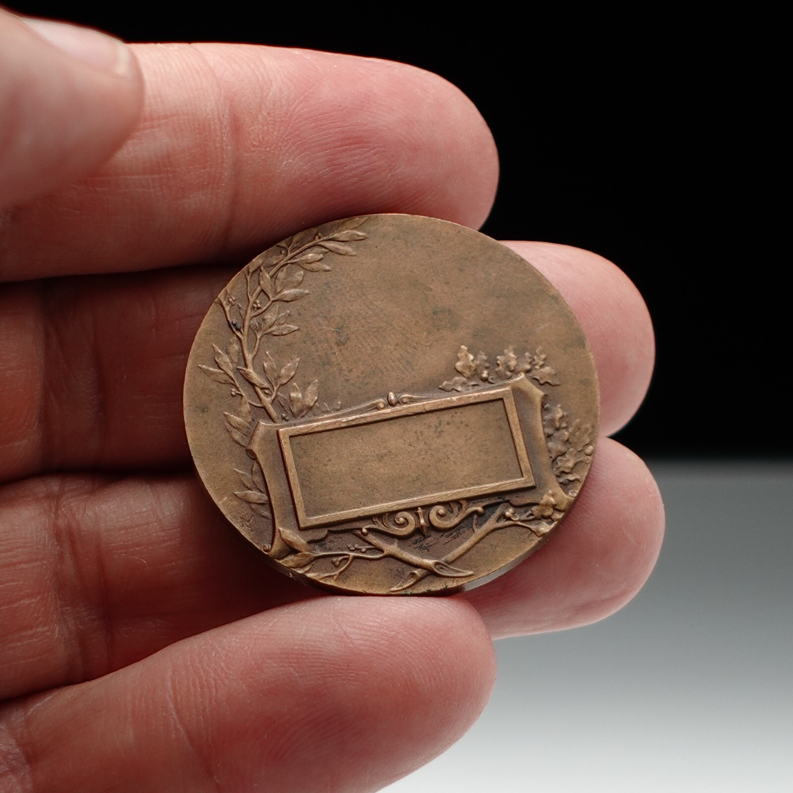 Antique French Bronze Hunting Dog Medal Award