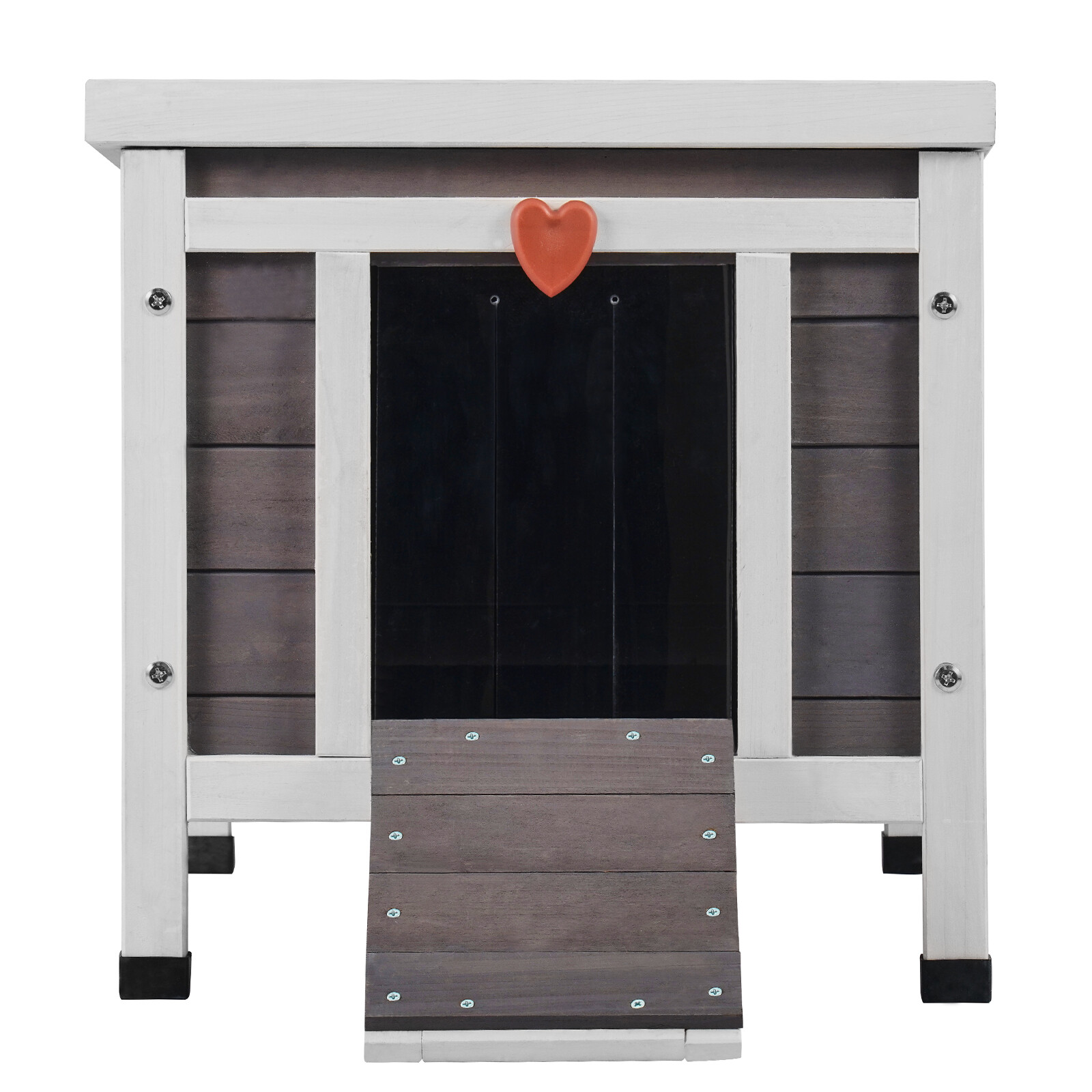 VEVOR Outdoor Cat House Wooden Feral Cat Shelter with Roof & PVC Door Flaps