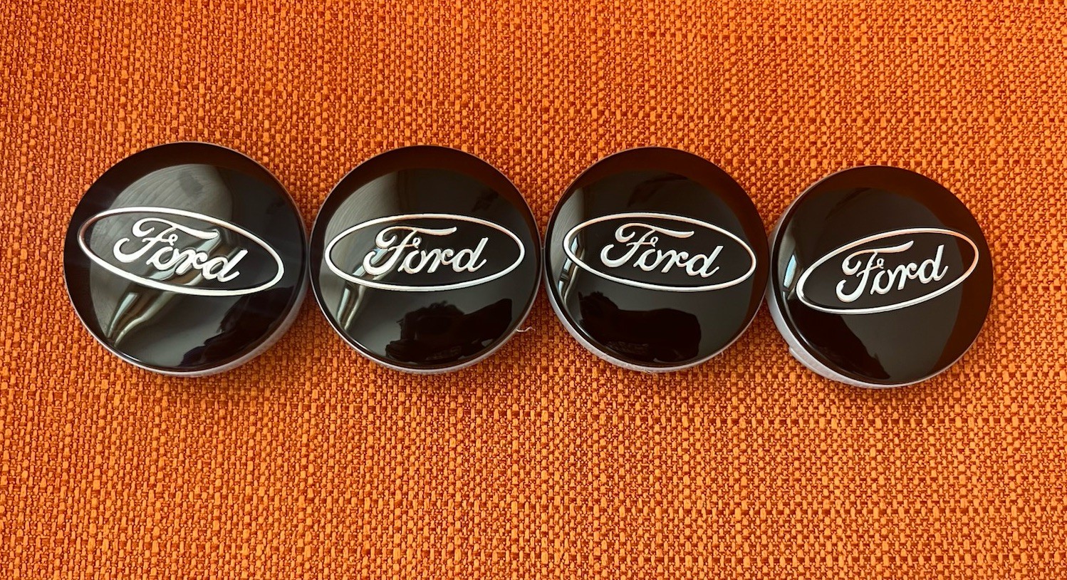 4Pcs Wheel Center Caps 2-1/8" BLACK Hubcaps Rim Emblem for Ford 54mm