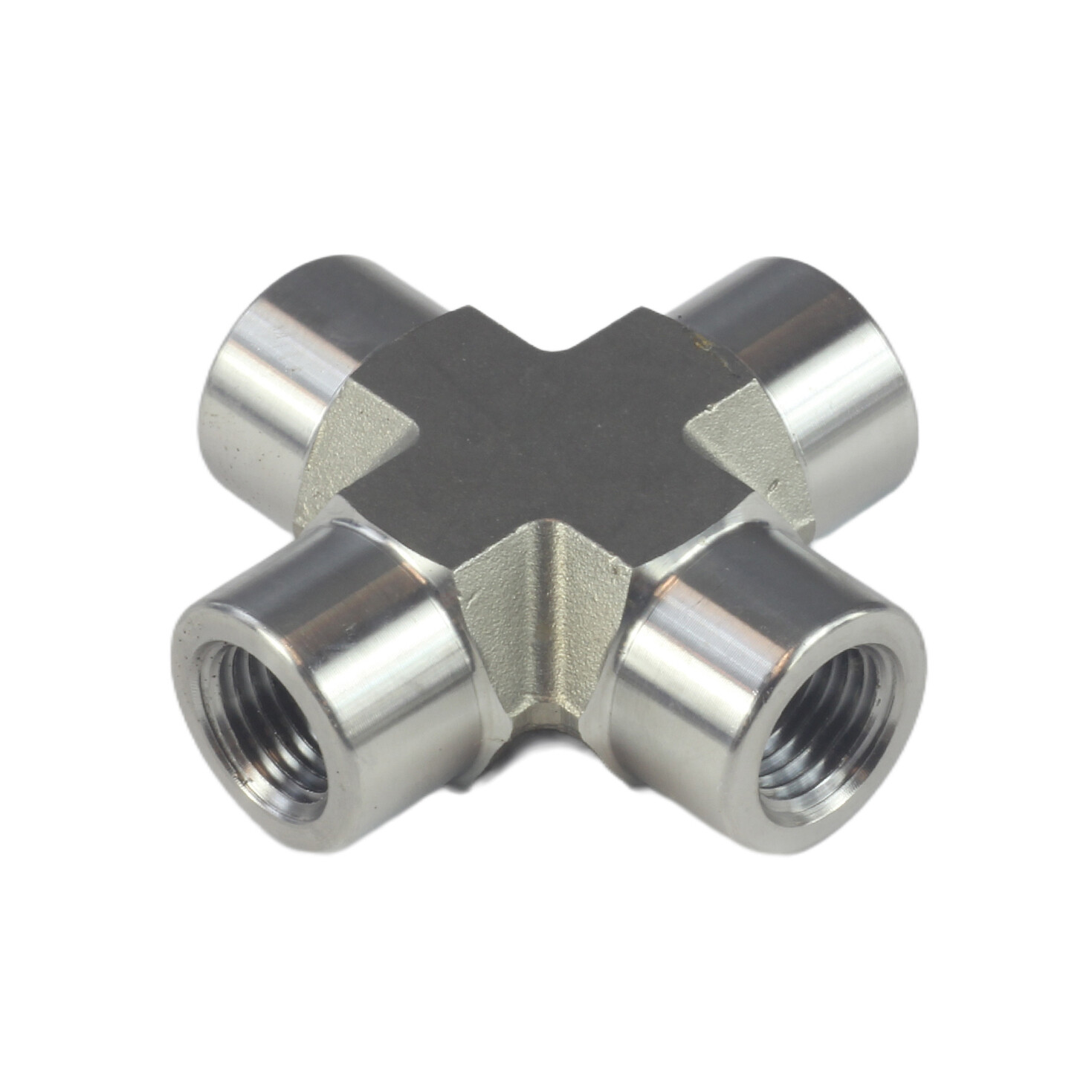 HFS(R) 1/4" NPT Female Thread Pipe Fitting 4 Way Cross Stainless Steel 304
