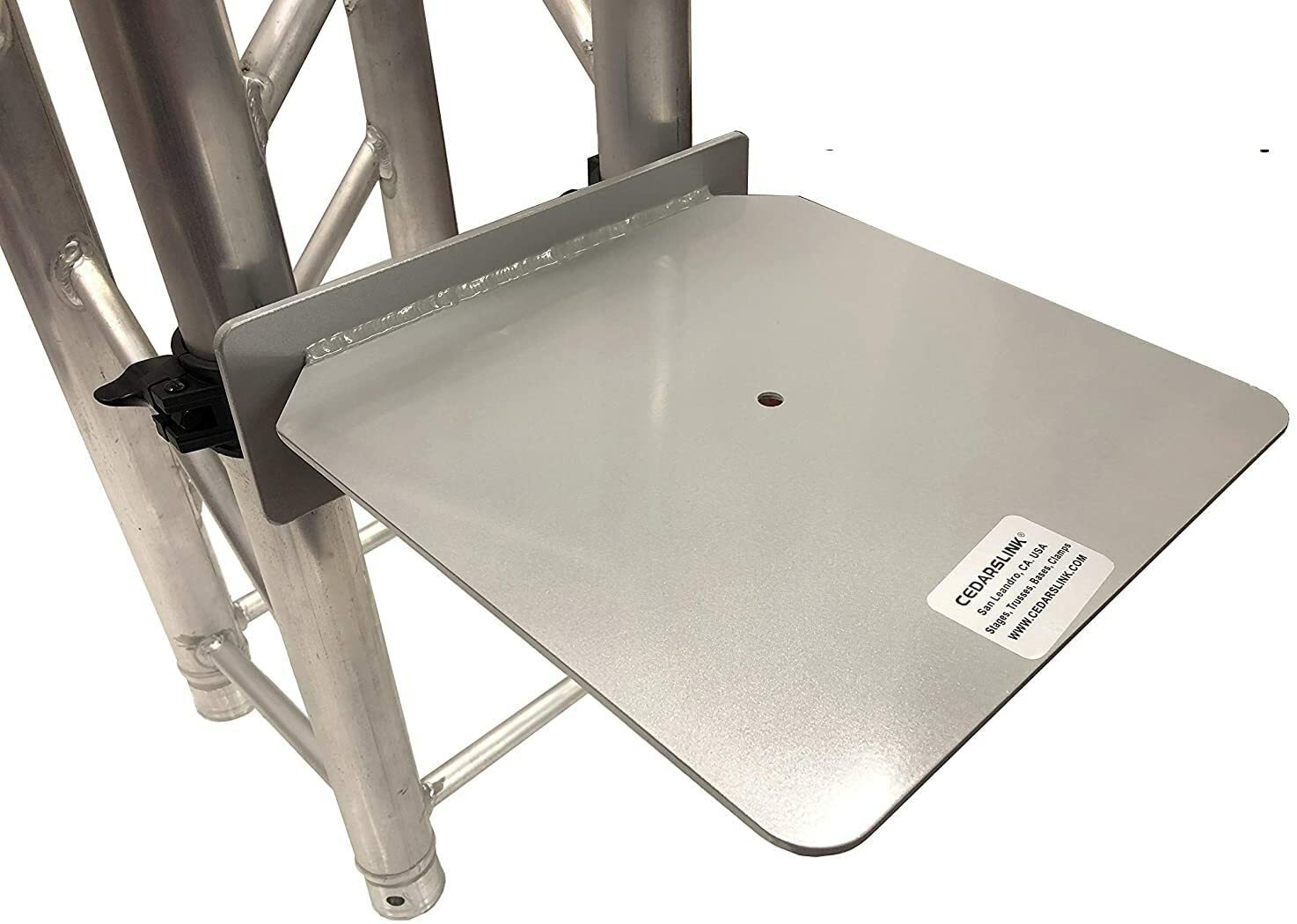 Cedarslink Truss SHELF Aluminum Shelf Plate w/ 2 1.5"/ 2" Clamps - 12 D x 12 W