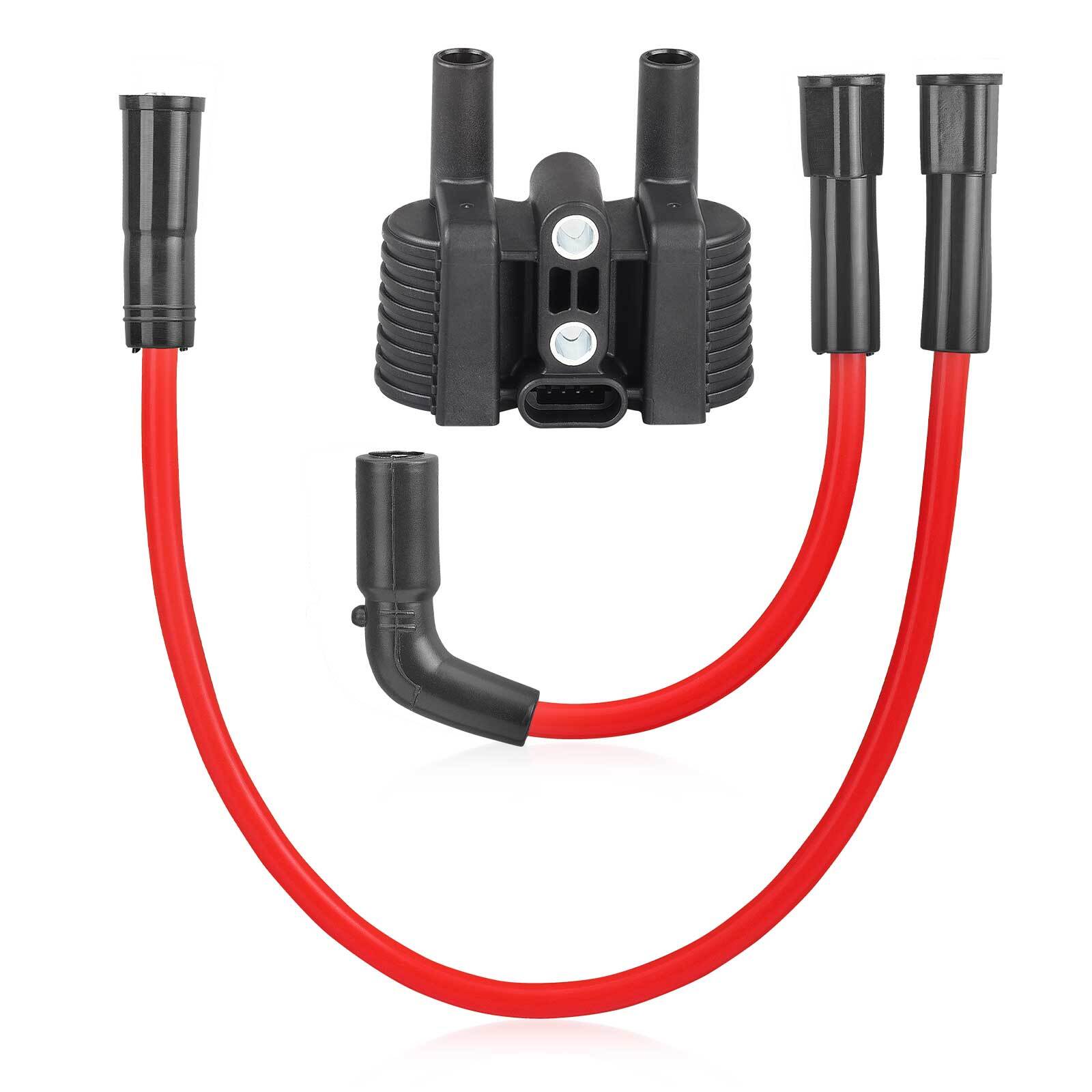 Ignition coil & Spark Plug Wire Cap Set for XL1200 XL883 XL50 Sportster SuperLow