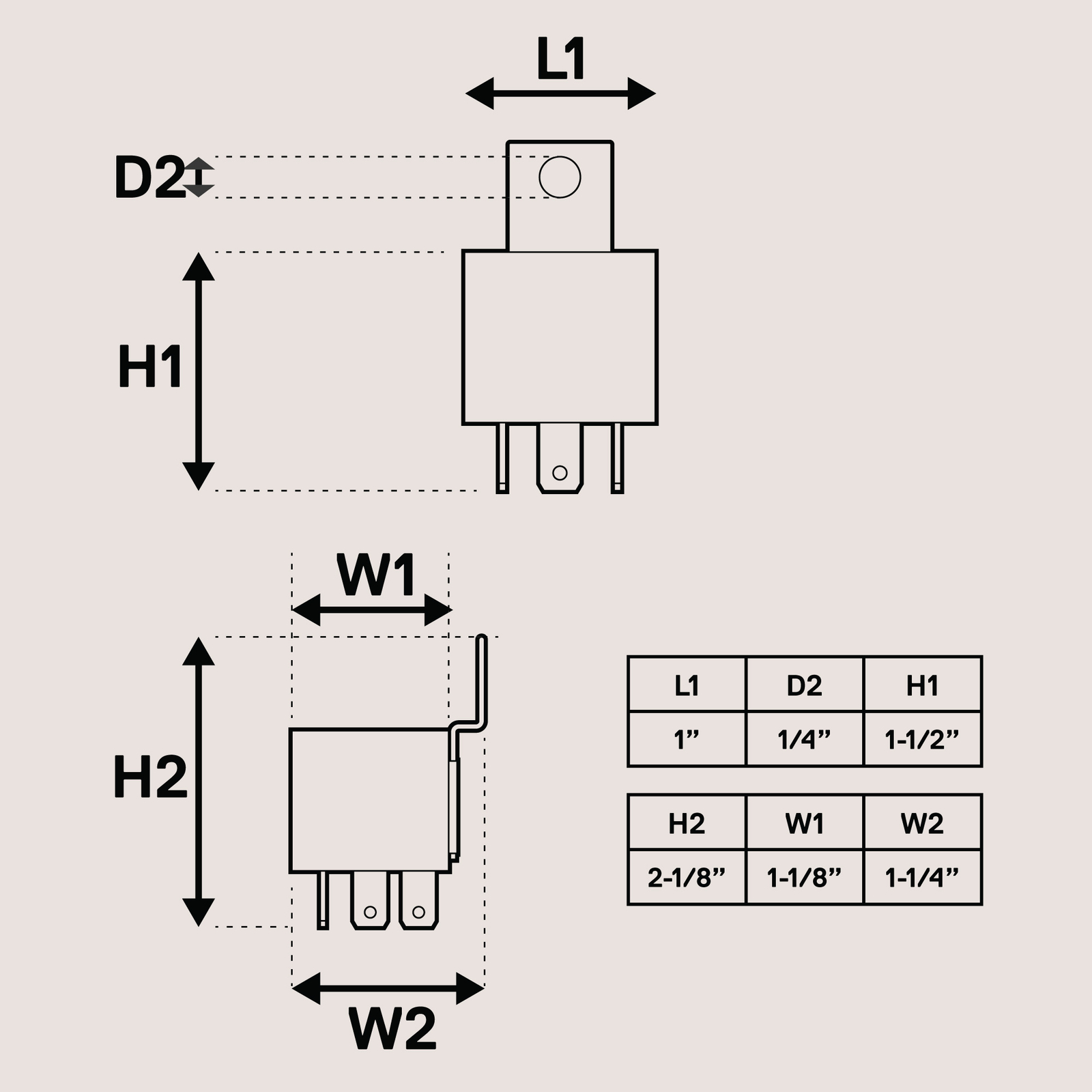 OLS 12V 30/40 Amp 5-Pin SPDT Bosch Style Electrical Relay