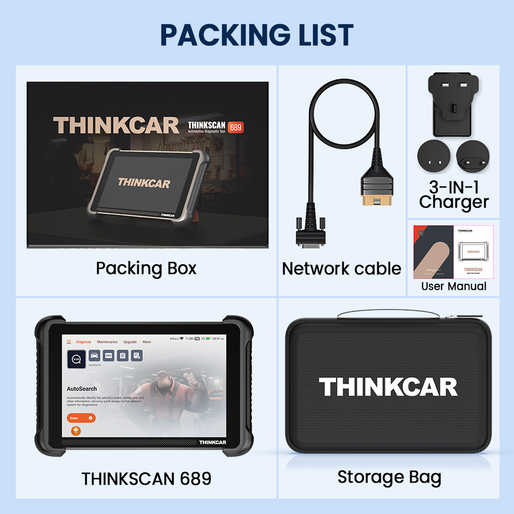 2025 ThinkScan 689 Full Diagnostic Tool E.CU Coding Bidirectional FCA Scanner US