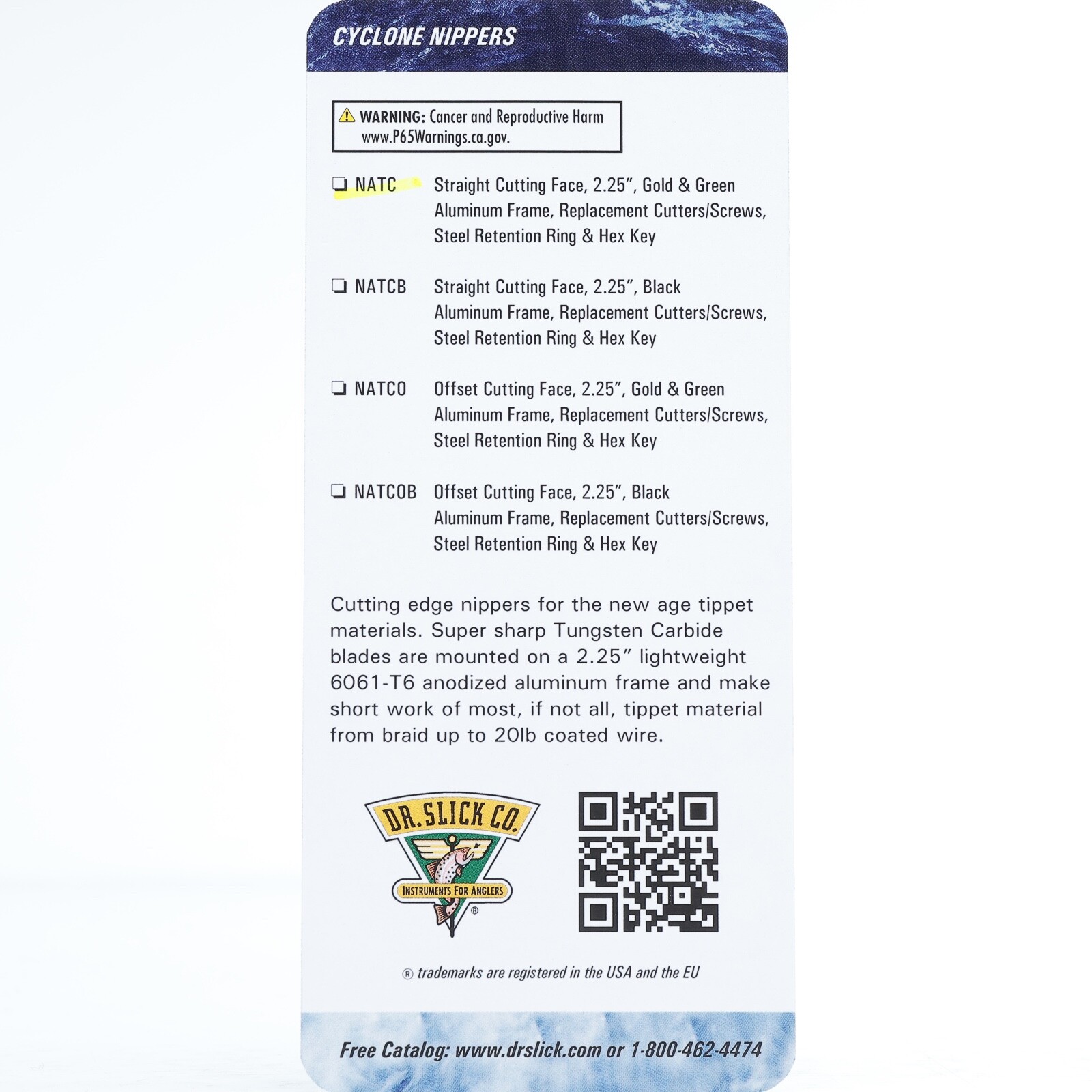 Dr Slick Cyclone Nipper - Straight Cut - Green/Gold - FREE SHIPPING