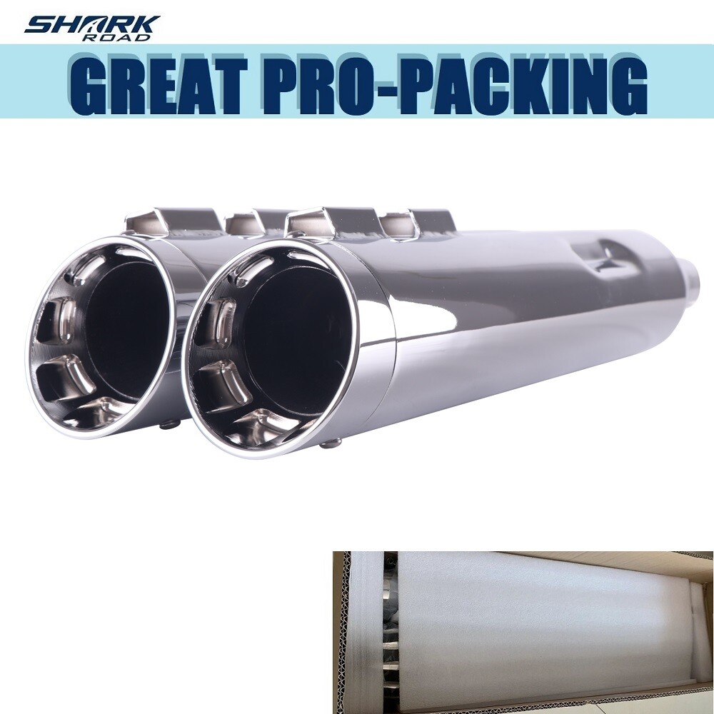 SHARKROAD 4.0 Slip Ons Mufflers For Harley Touring 95-16 Street Glide Exhaust