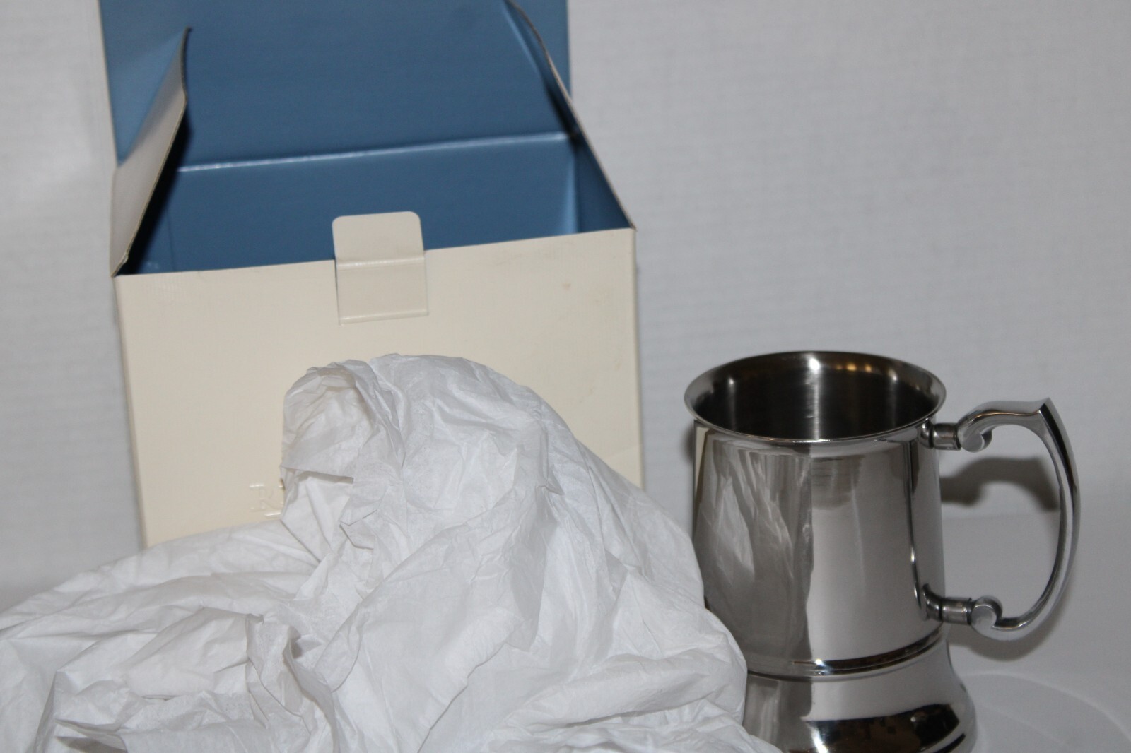 STAINLESS STEEL SILVERTONE TANKARD MUG VINTAGE THINGS REMEMBERED BEER STEIN